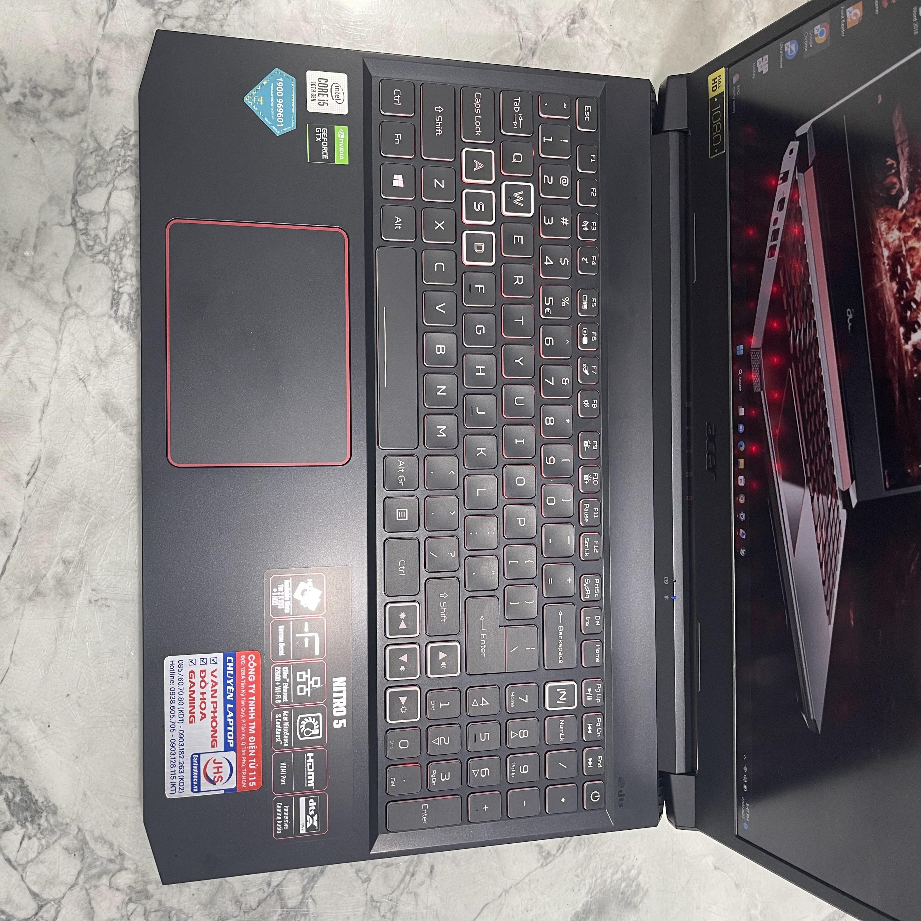 Acer Nitro 5 AN515-55-58A7 Core I5-10300H Ram 16gb Ssd 512gb Nvidia GTX 1650 (4G) Màn Hình 15.6″ FHD IPS 
