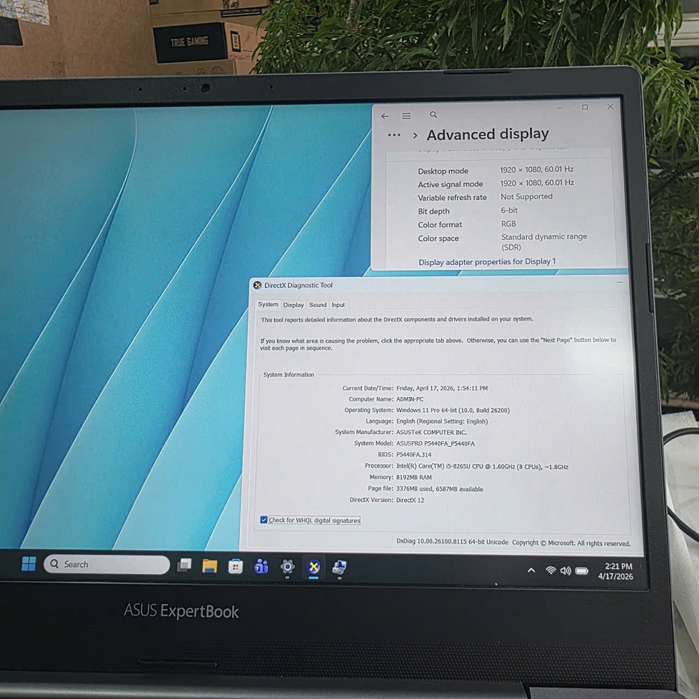 Asus ExpertBook P5440FA-BM0553T GIÁ SINH VIÊN CORE I5-8265U SSD 128GB VÀ 250GB HDD RAM 8GB MÀN 14.0'' INCH Full VIỀN