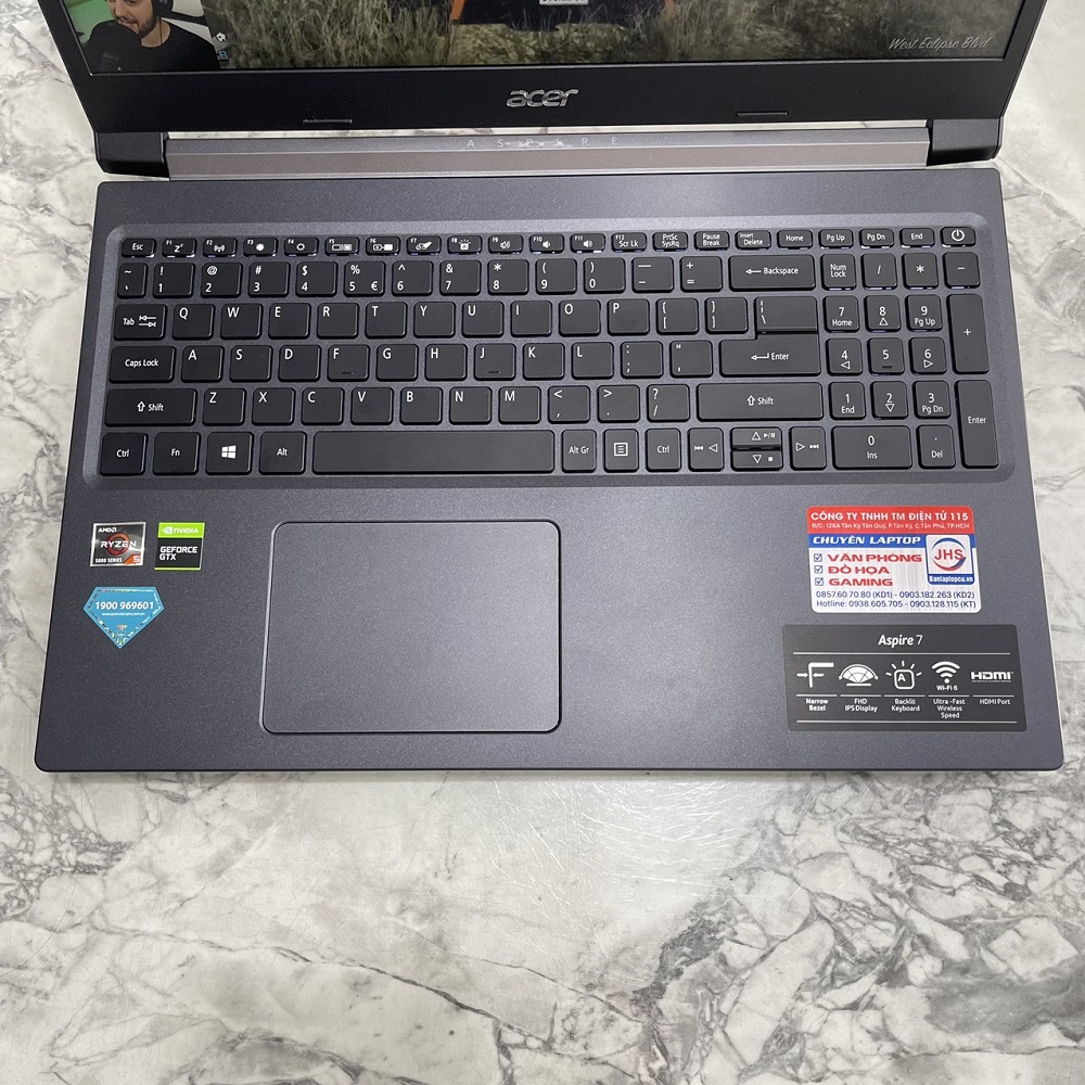 Gaming - Đồ Họa Acer Aspire 7 A715-42G-R6ZR RYZEN 5 5500U RAM 16GB SSD 512GB GTX 1650 4GB MÀN HÌNH : 15.6 Fhd IPS