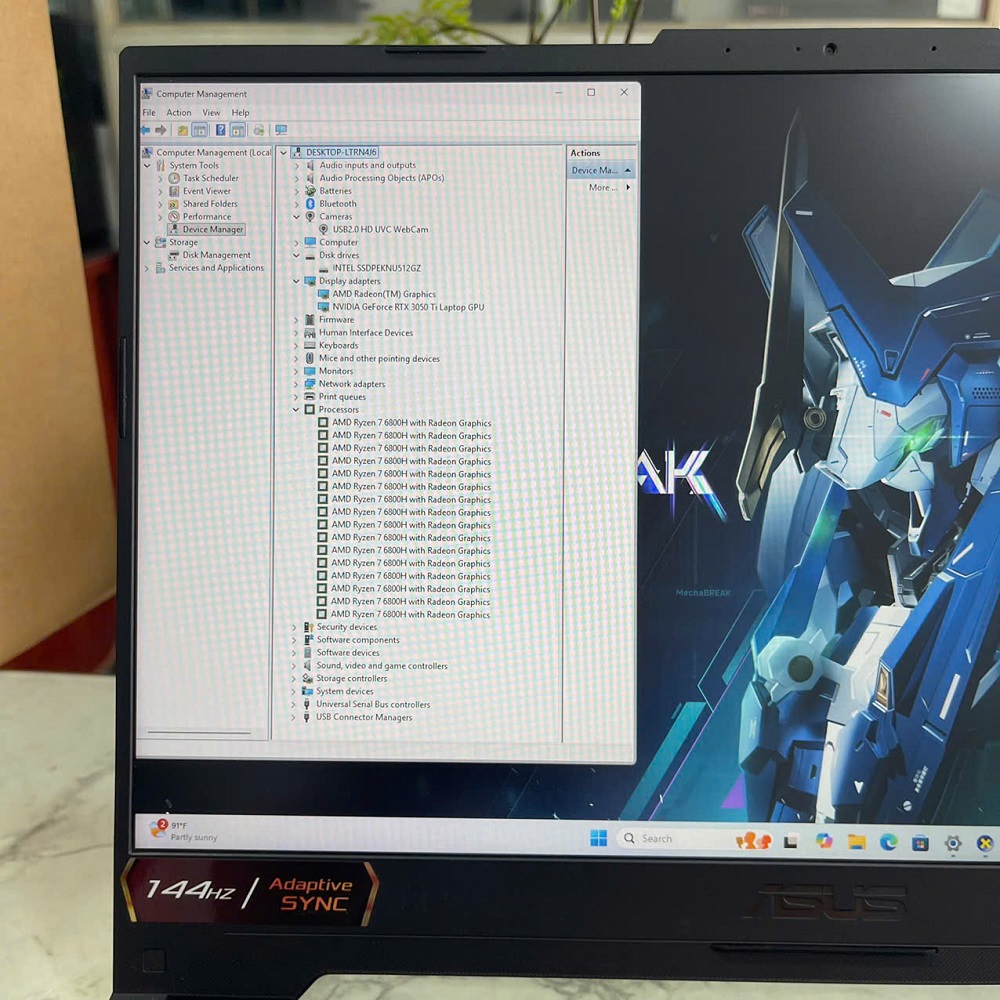 Gaming - Đồ Họa ASUS TUF A15 FA507RE-HN007W Ryzen™ 7-6800H Ram 16GB SSD 512GB RTX 3050Ti 4GB MÀN HÌNH : 15.6″ 144Hz