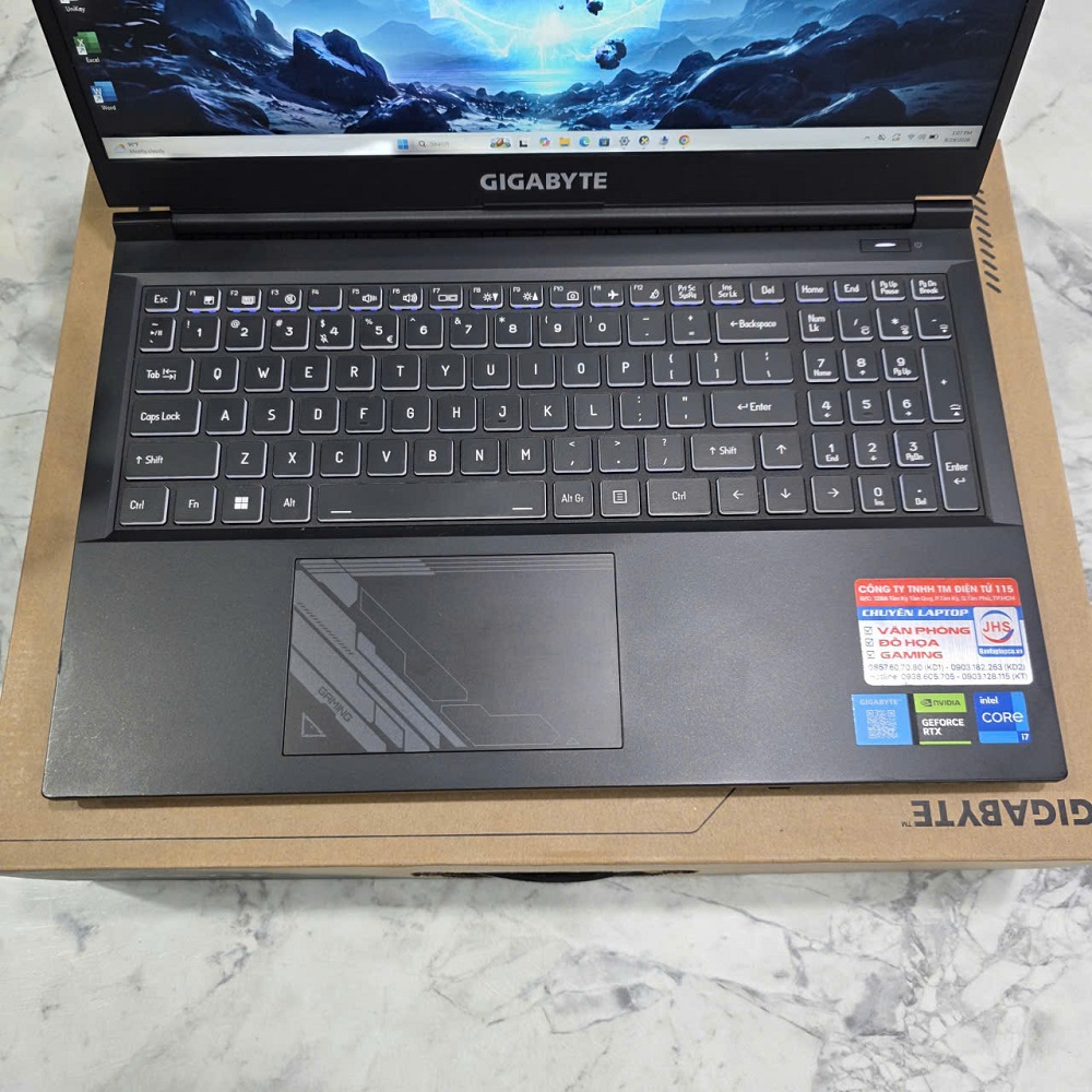 Gaming - Đồ Họa Gigabyte G5 KF5-AX211NGW CORE I7-12650H RAM 16GB SSD 512GB RTX 4060 8GB GDDR6 MÀN HÌNH : 15.6''Inch 144Hz 