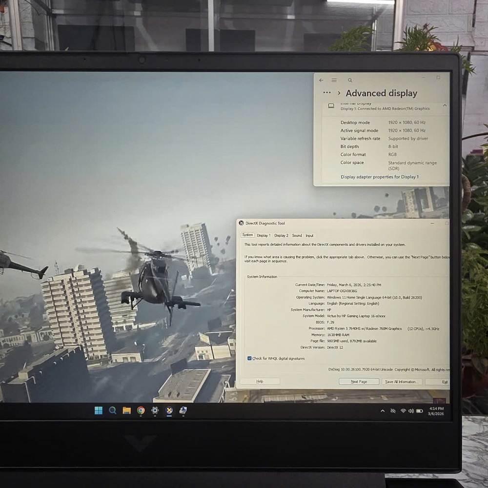 Gaming - Đồ Họa HP VICTUS 16-s0143AX Máy LikeNew Ryzen 7-7640HS RAM 16GB SSD 512GB RTX™ 4050 6GB MÀN HÌNH : 16.1 Inch FHD 144Hz 