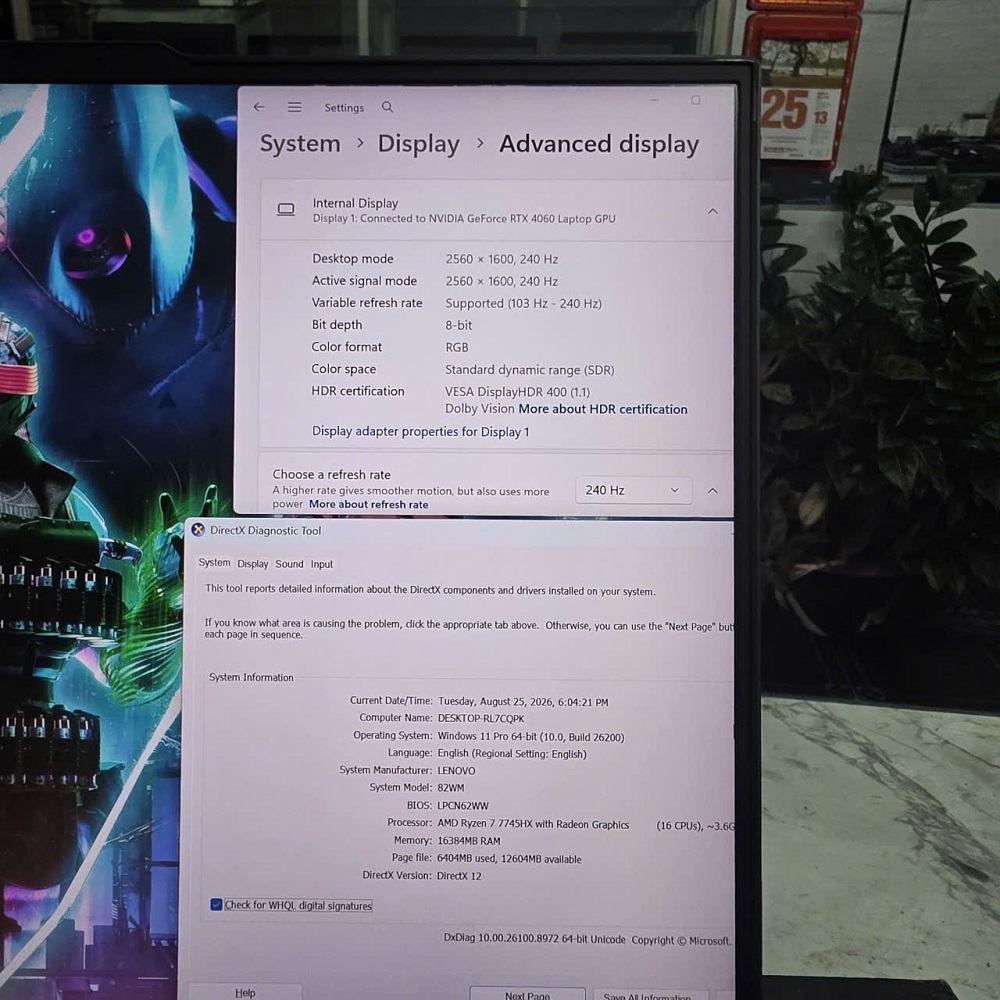 Gaming - Đồ Họa LENOVO LEGION 5 PRO R9000P ARX8 RYZEN 7 7945HX RAM 16GG SSD 1.000GB RTX™ 4060 8GB GDDR6 MÀN HÌNH : 16.0 Inch, 2.5K WQXGA 240Hz.