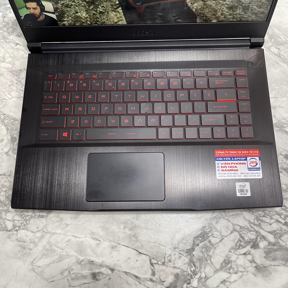 Gaming - Đồ Họa MSI GF63 Thin 10SC-255VN CORE I5-10300H RAM 16GB SSD 512GB GTX 1650 Max-Q 4GB MÀN HÌNH : 15.6 Inch 144Hz