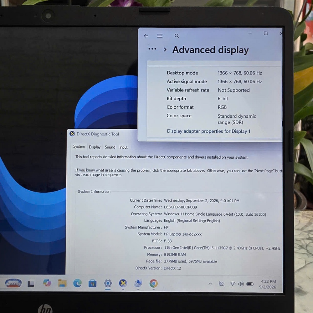 HP 14S-dq2016TU CORE I5-1135G7 RAM 8GB SSD 512Gb MÀN HÌNH : 14''HD