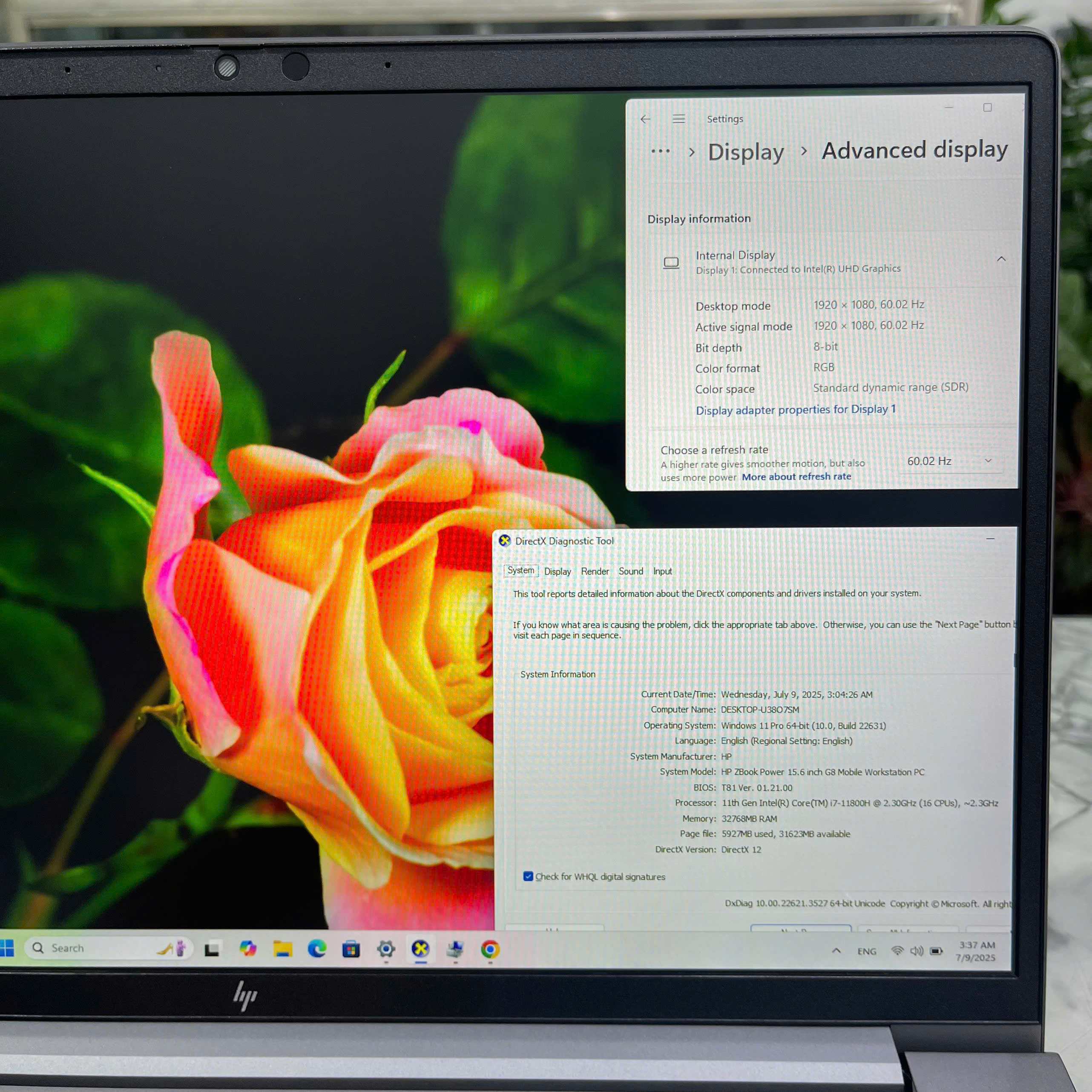 HP Zbook Power 15 G8 Core I7-11850H Ram 32GB Ssd 512GB RTX A2000 4GB Màn hình 15.6 Inch FHD IPS