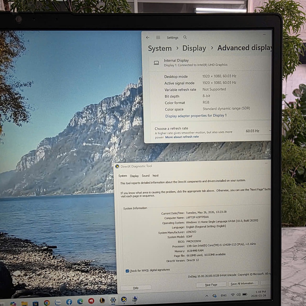 Lenovo V15 G5 IRL MÁY 99% - BẢO HÀNH HÃNG 2028 CORE I5-13420H RAM 16GB SSD 512GB MÀN HÌNH : 15.6 FullHD IPS 