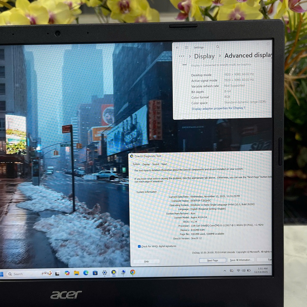 Acer Aspire 5 A514-54-511G CORE I5- 1135G7 RAM 8GB SSD 1.000 GB MÀN HÌNH : 14.0 Inch FHD IPS 