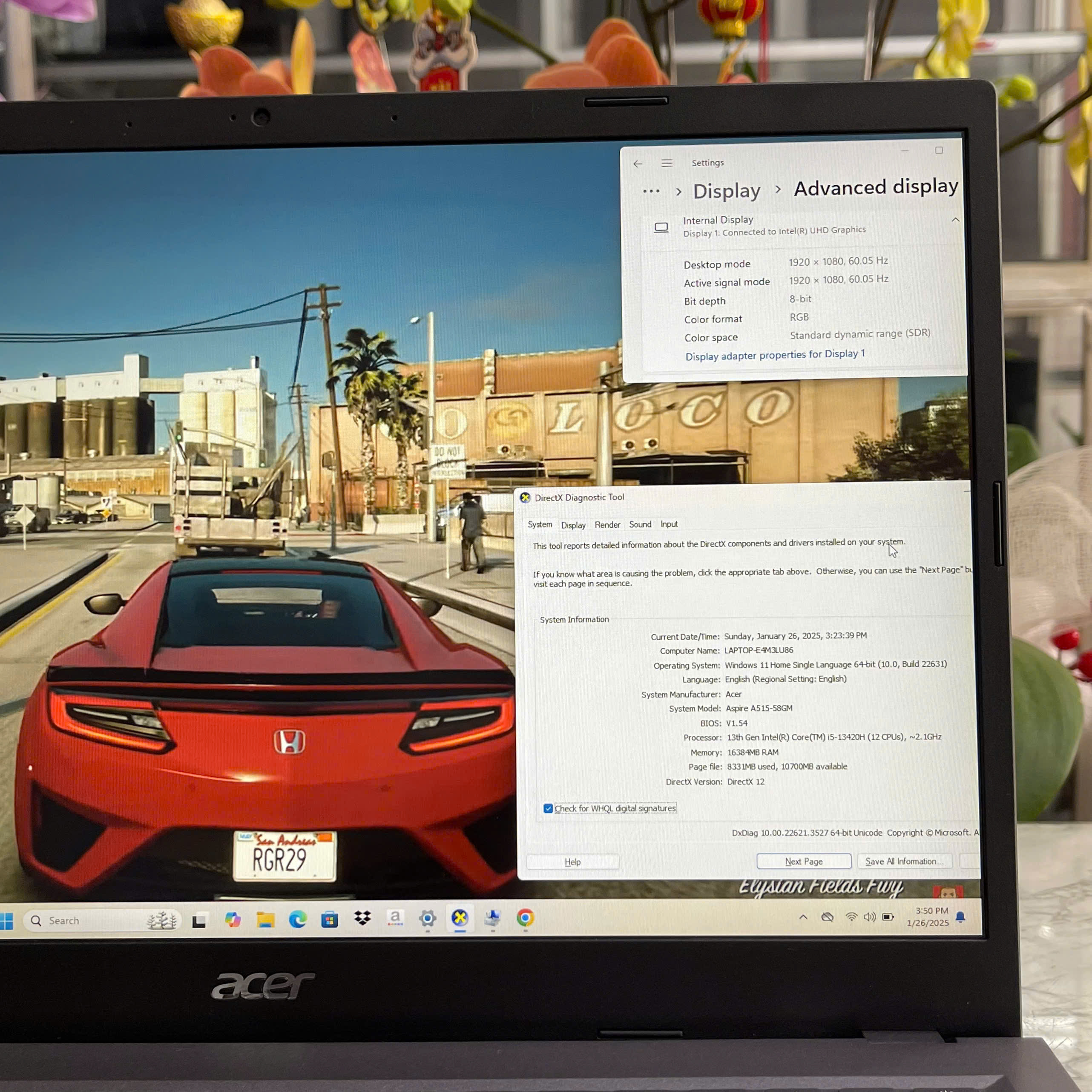  Acer Aspire 5 A515 58GM 51LB Core I5-13420H Ram 16gb Ssd 512gb Nvidia RTX2050 4GB Màn Hình 15.6″ FHD IPS 60Hz.