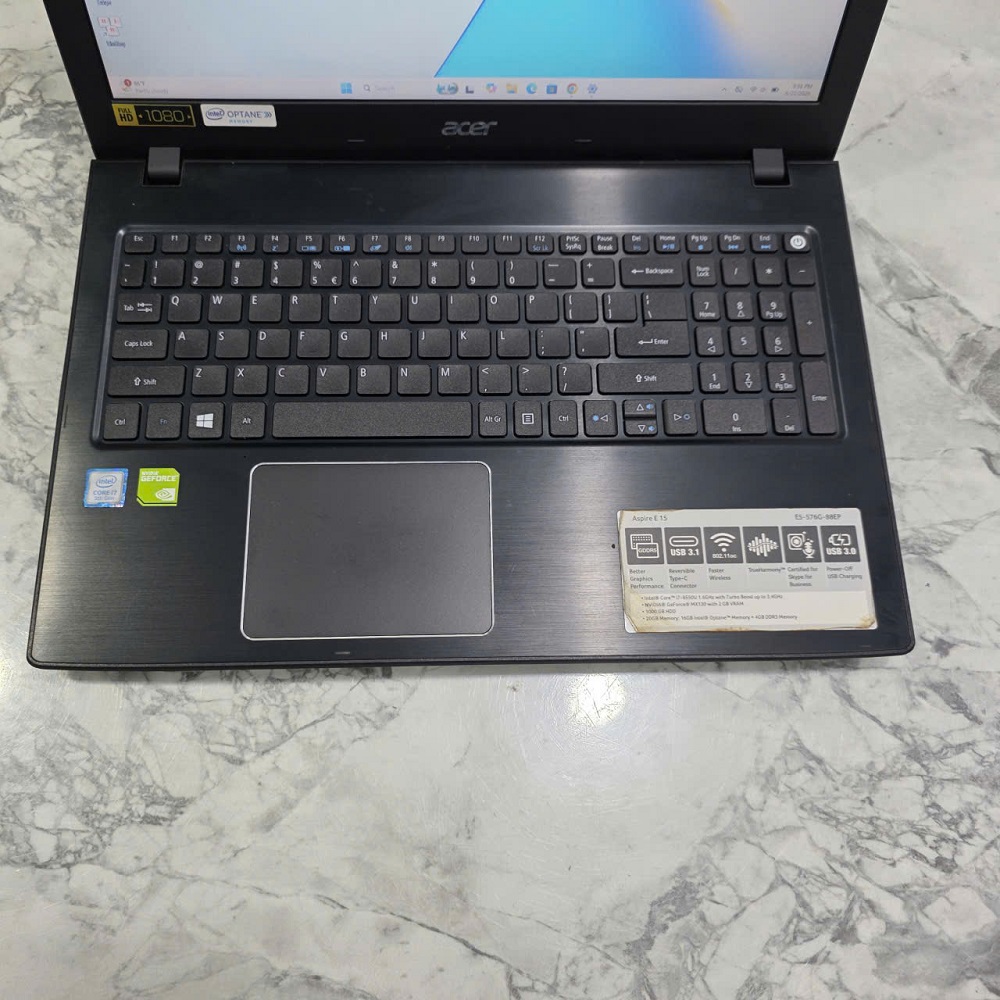 Acer Aspire E5 576G CORE I7-8550U RAM 8GB SSD 128GB VÀ 1.000GB HDD NVIDIA Geforce MX130 2GB GDDR5 MÀN HÌNH : 15.6 Inch Fhd IPS