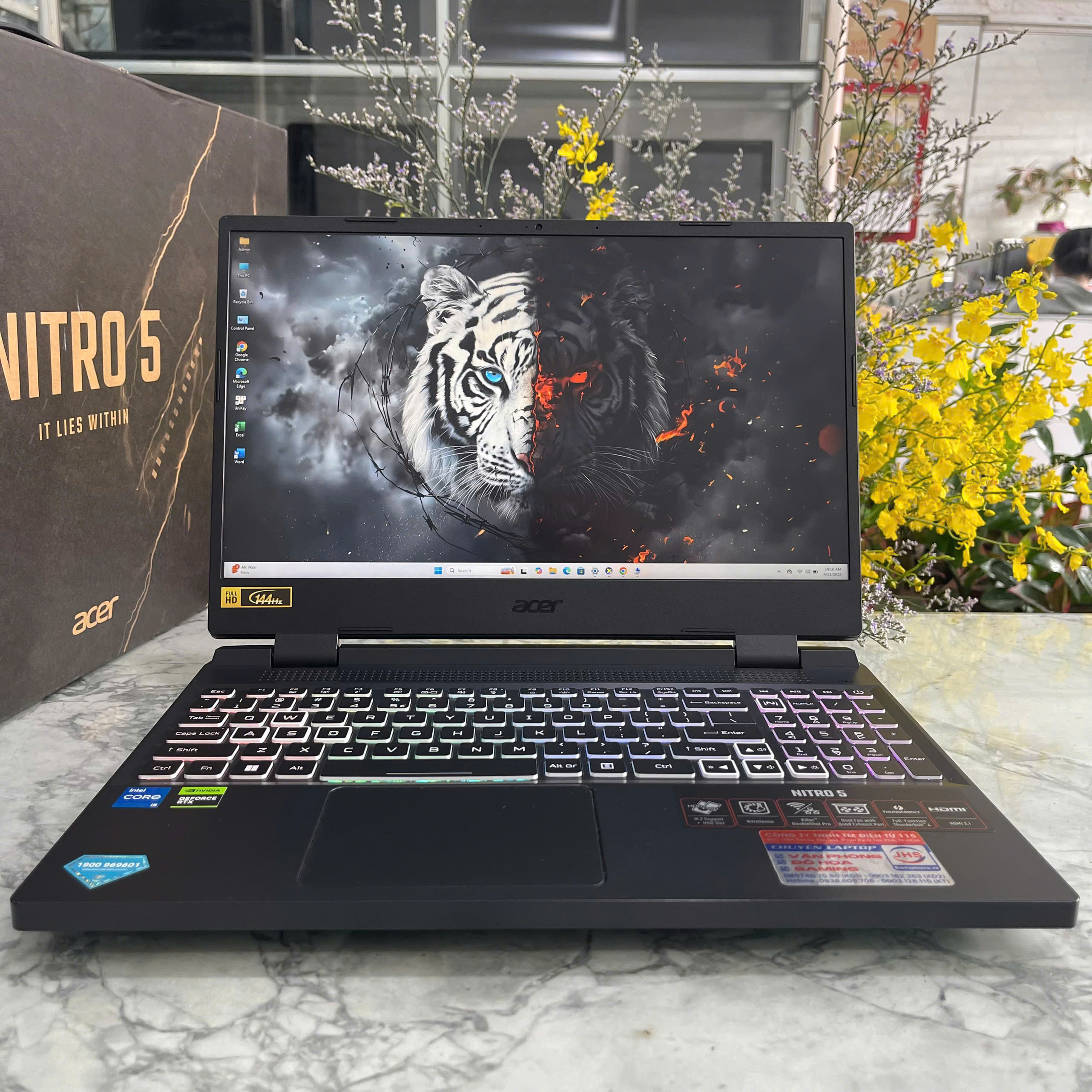  Acer Nitro 5 Tiger AN515-58-5193 MÁY LIKENEW Core I5-12450H Ram 16gb Ssd 512gb RTX 4050 6GB Màn Hình 15.6″ FHD IPS 144Hz.