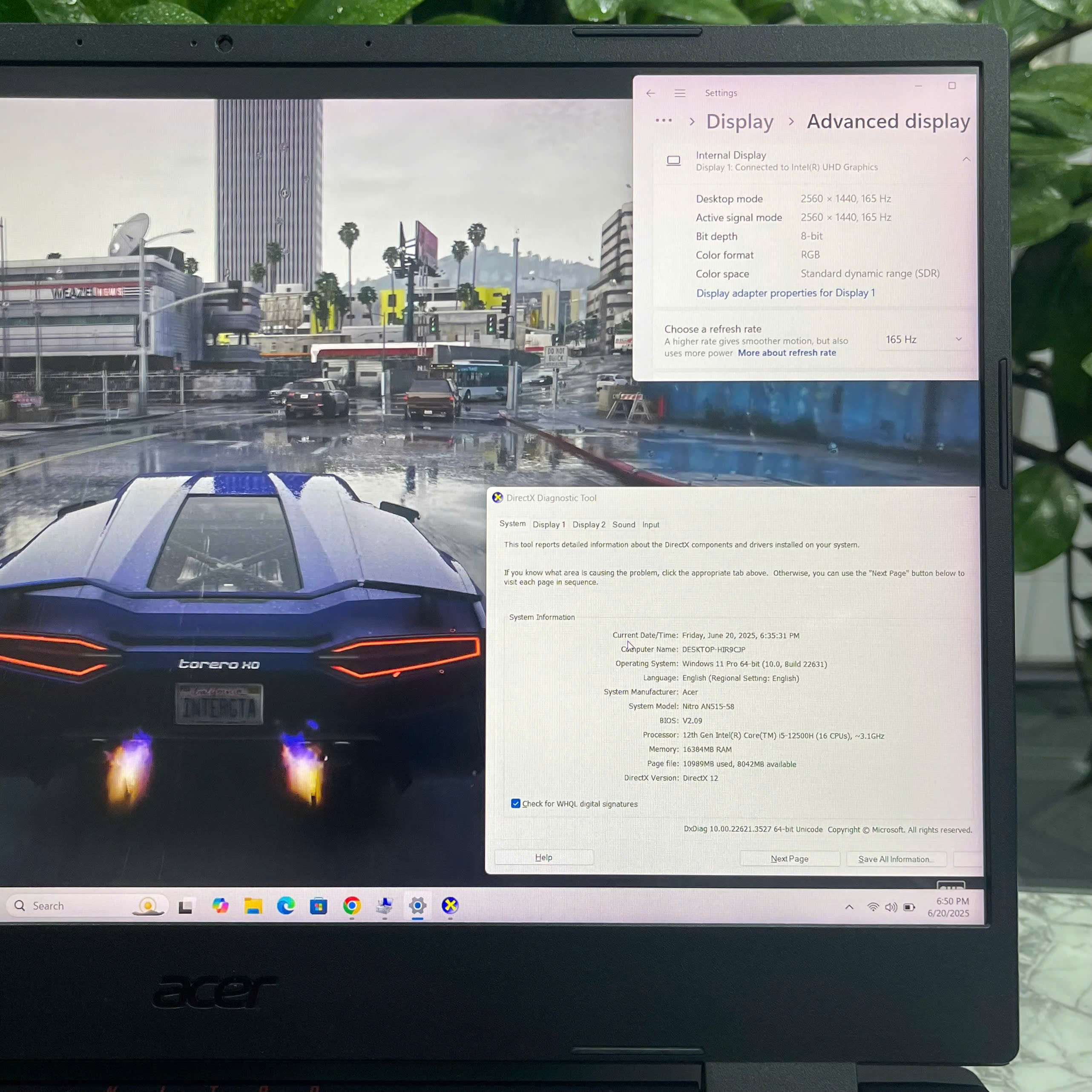 Acer Nitro 5 Tiger AN515-58-52SP Core I5-12500H Ram 16gb Ssd 512gb Nvidia RTX 3050 4GB Màn Hình 15.6″ 2K 165Hz.