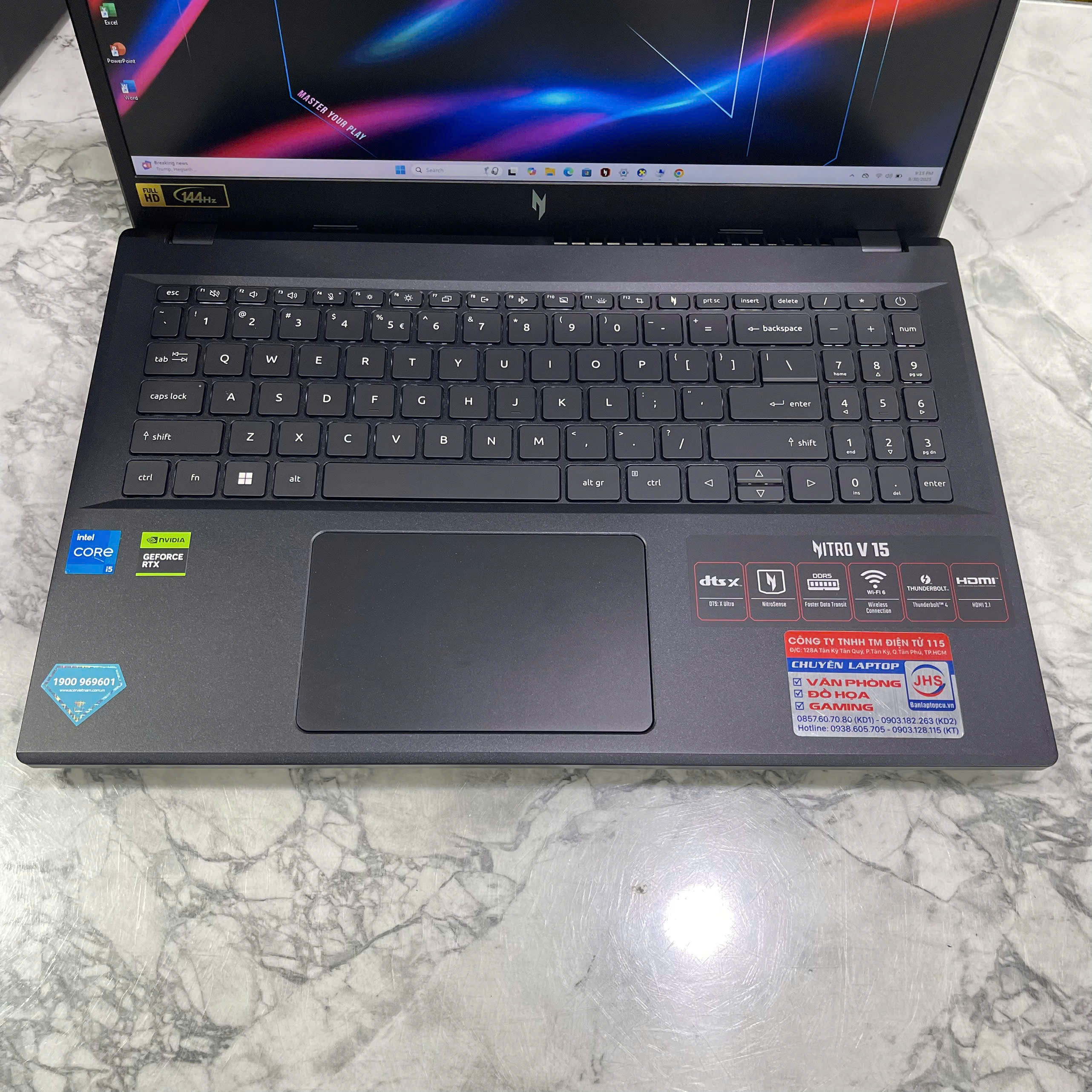 Acer Nitro V ANV15-51-55CA (Máy LikeNew-Còn Bảo Hành Hãng 2 NĂM )  Core I5-13420H RAM 16GB SSD 512GB RTX™ 4050 6GB MÀN HÌNH : 15.6 Inch 144Hz 