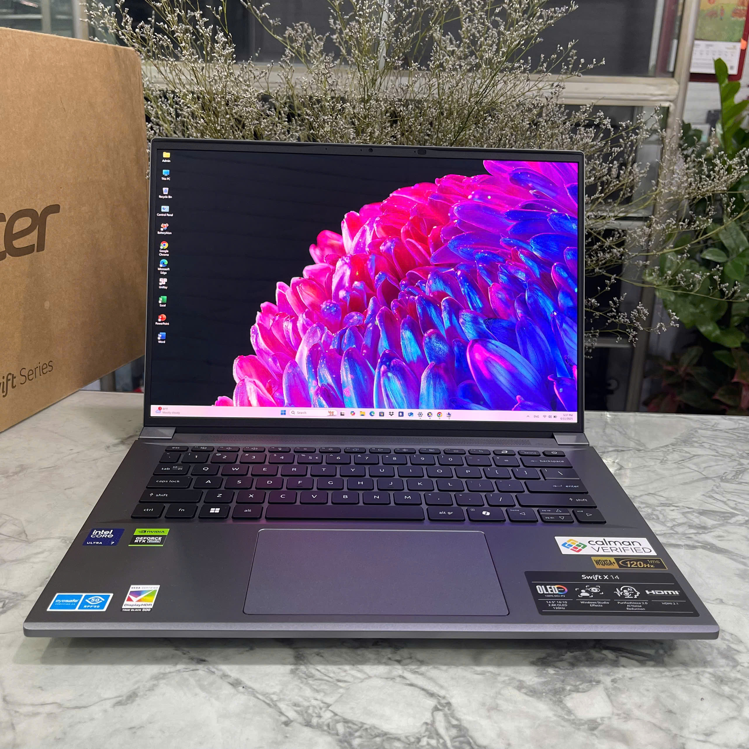 Acer Swift X 14 SFX14-72G-7776 (Full Box) Ultra 7 155H Ram 16GB Ssd 1.000GB RTX 4060 Màn Hình : 14 Inch 2.8K OLED 120Hz