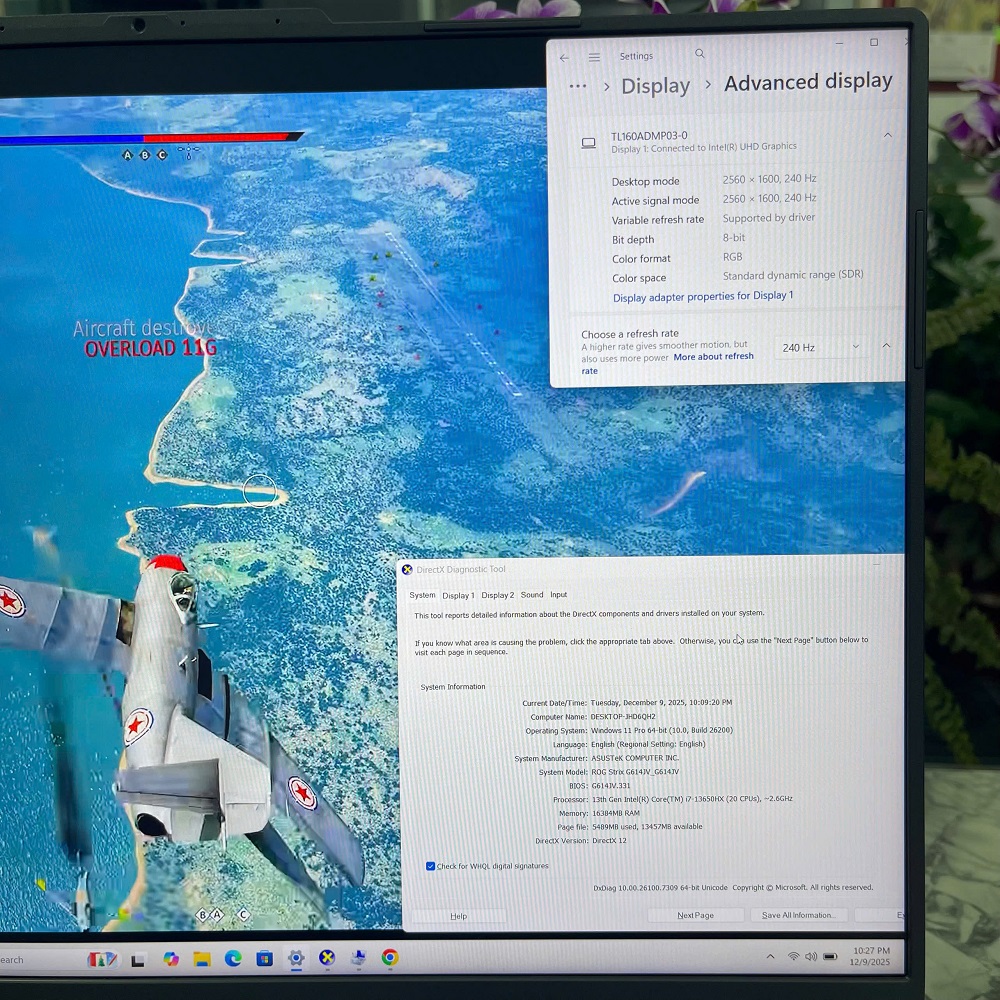 Asus ROG Strix G16 G614JV MÁY Likenew Fullbox CORE™ I7-13650HX RAM 16GB SSD 512GB RTX 4060 8GB MÀN HÌNH : 16 Inch WUXGA 165Hzz