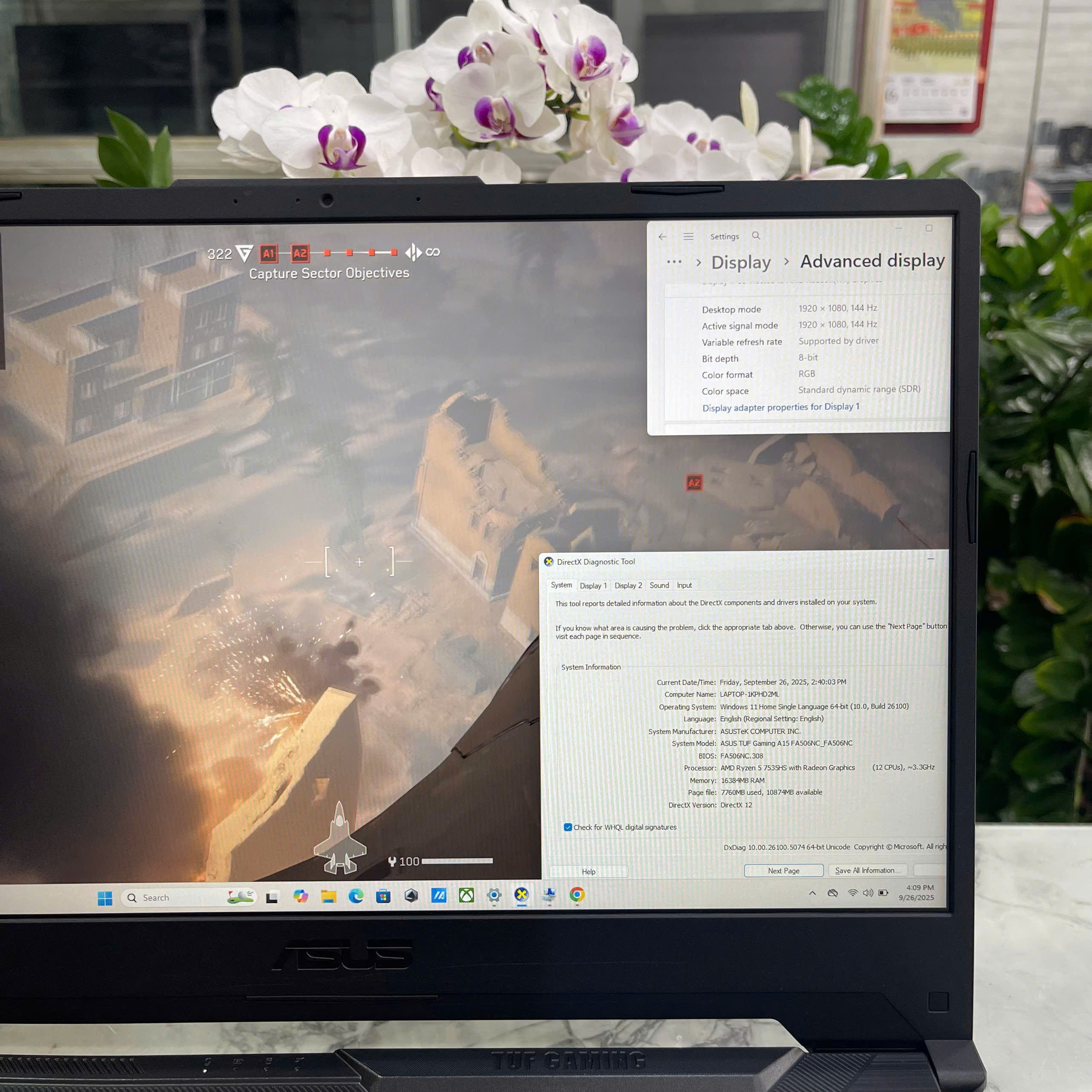 ASUS TUF A15 FA506NC (Máy LikeNew-Còn Bảo Hành Hãng) Ryzen 5 7535HS RAM 16GB SSD 512GB RTX™ 3050 4GB  MÀN HÌNH : 15.6 Inch IPS 144Hz