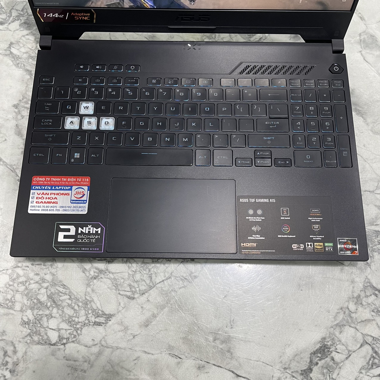  Asus TUF A15 FA507RC  Ryzen 7- 6800H  Ram 16GB Ssd 512GB  RTX 3050 4GB  Màn Hình : 15.6 Inch FHD 144Hz