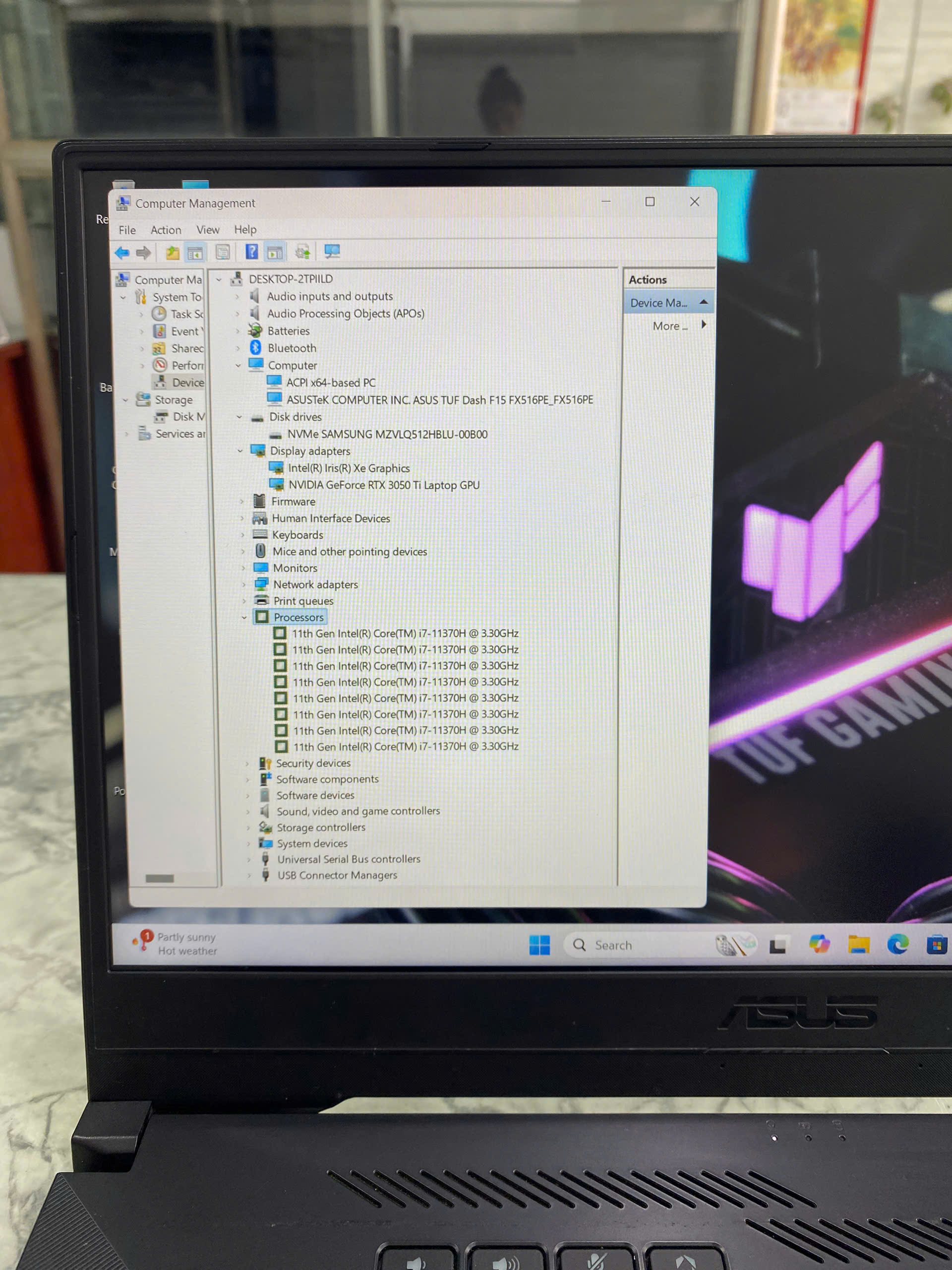 Asus TUF Dash F15 FX516PE-HN005T Core I7-11370H Ram 8gb Ssd 512gb Vga RTX 3050Ti (4GB) Màn 15.6 Inch IPS 144Hz