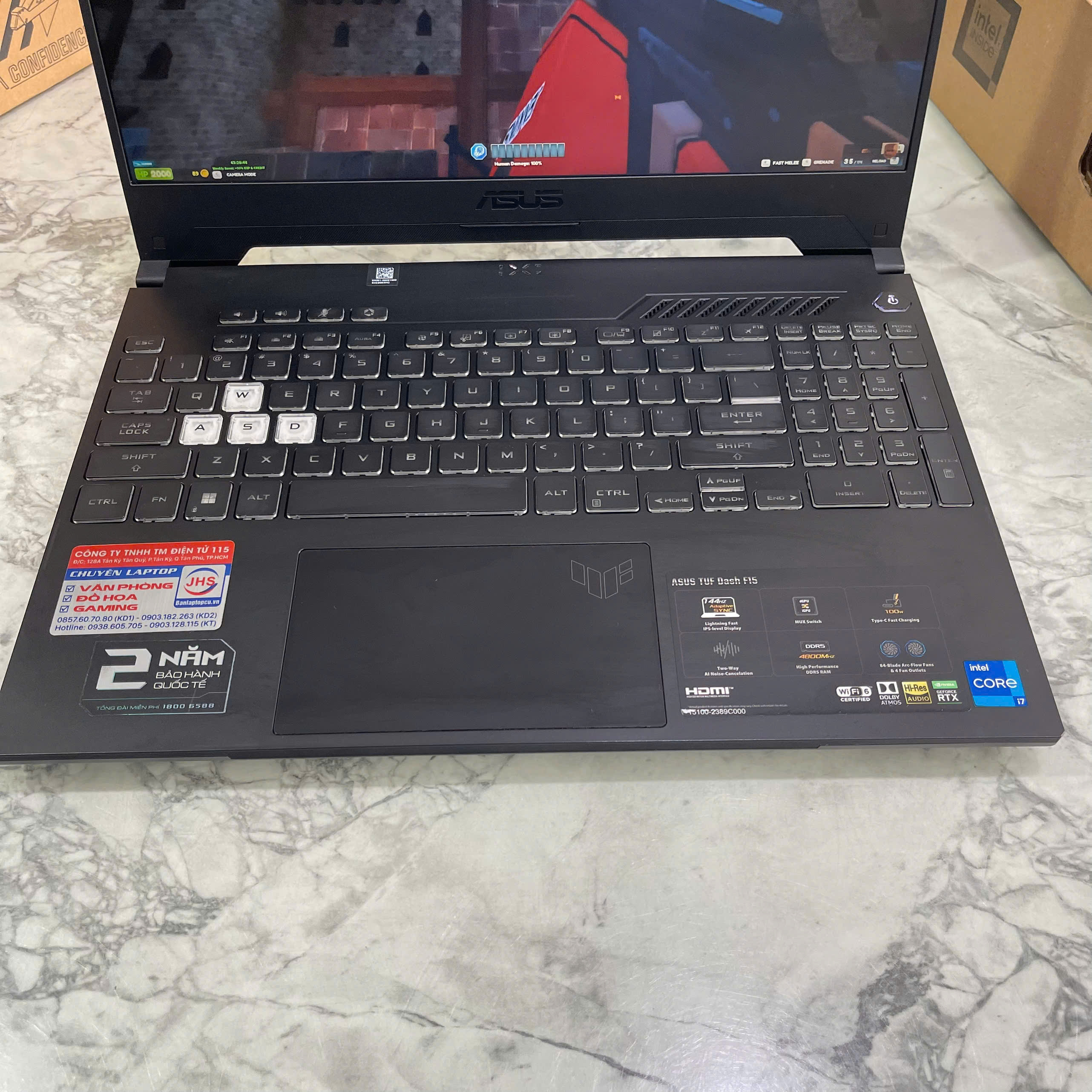 Asus TUF Dash F15 FX517ZM- HN480W Core I7-12650H Ram 8gb Ssd 512gb Vga RTX 3060 (6GB) Màn 15.6 Inch IPS 144Hz