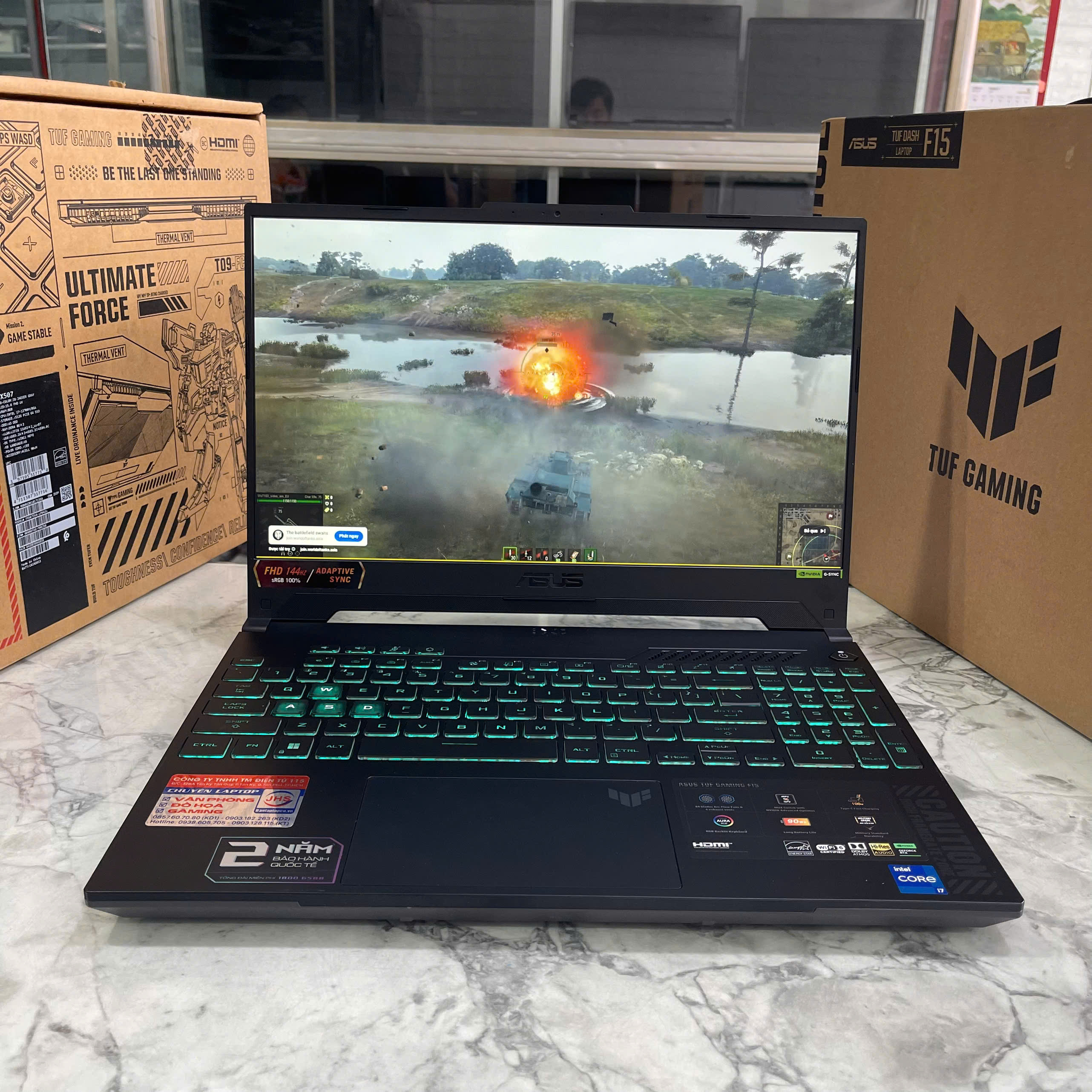 ASUS TUF F15 FA507ZV4 (Full Box-Bảo Hành Hãng) Core™ I7-12700H Ram 32GB Ssd 512GB RTX 4060 (8GB) Màn 15.6 Inch 144Hz