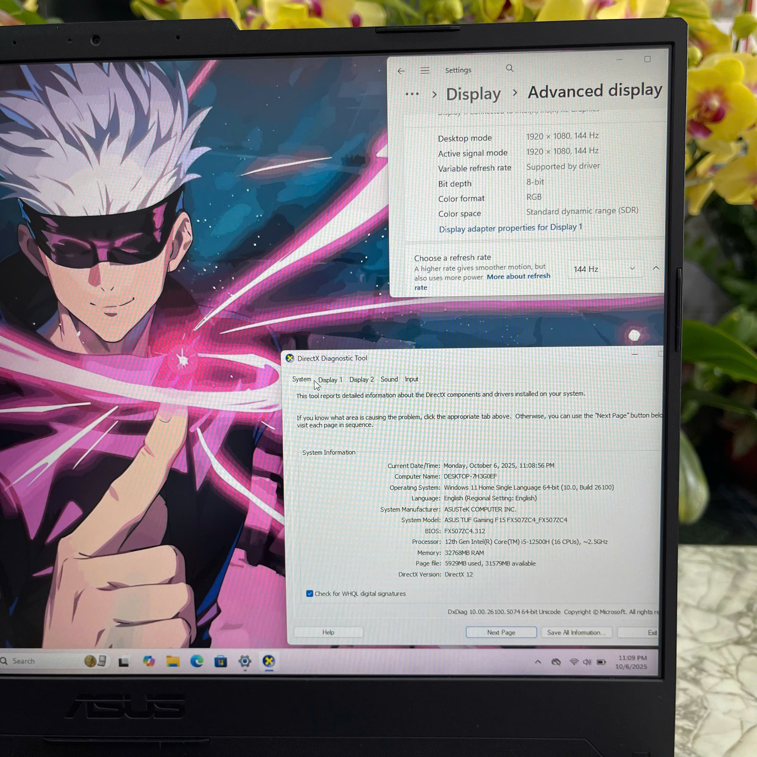  Asus TUF F15 FX507ZC4 Core I5-12500H RAM 32Gb SSD 1.000GB VÀ 512GB RTX 3050 4GB Màn 15.6” IPS 144Hz 