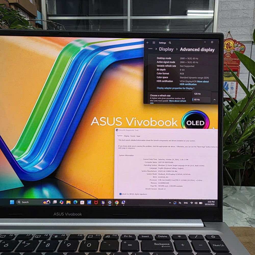 ASUS Vivobook 15 OLED A1505VA-MA492W CORE I7-13700H RAM 16GB SSD 512GB MÀN HÌNH : 15 INCH 3K OLED