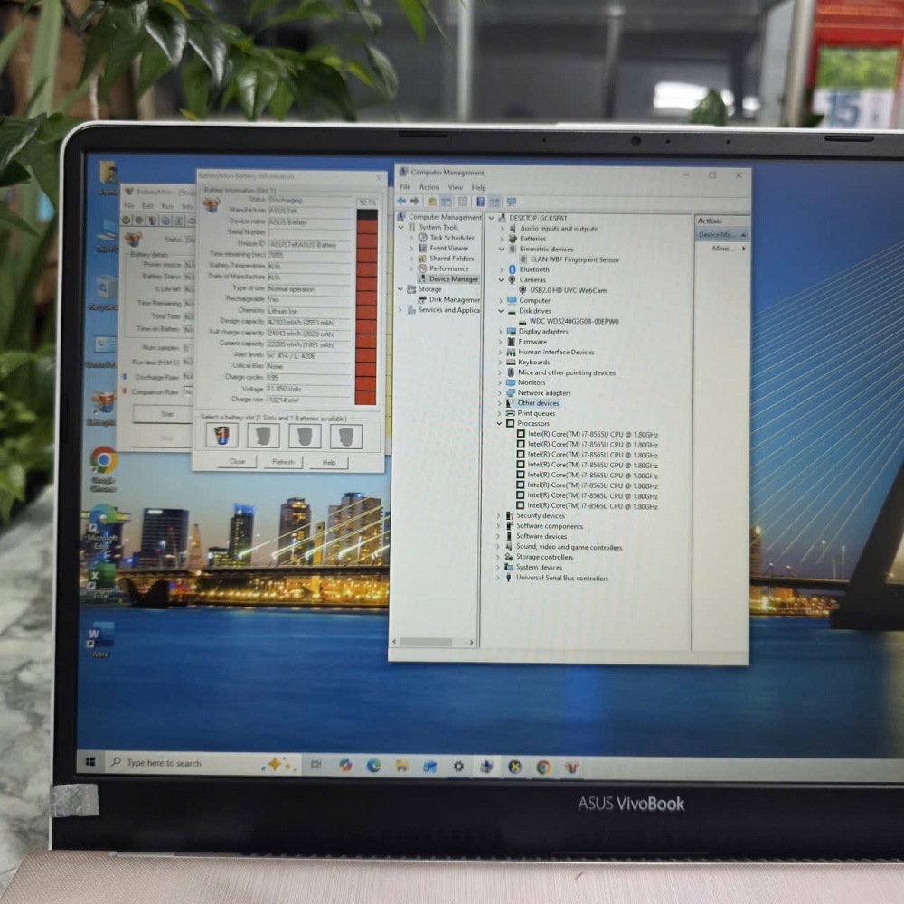 ASUS VivoBook S530FN VỎ NHÔM NGUYÊN KHỐI CORE I7-8565U RAM 8GB SSD 240GB GeForce MX150 MÀN HÌNH : 15.6 INCH