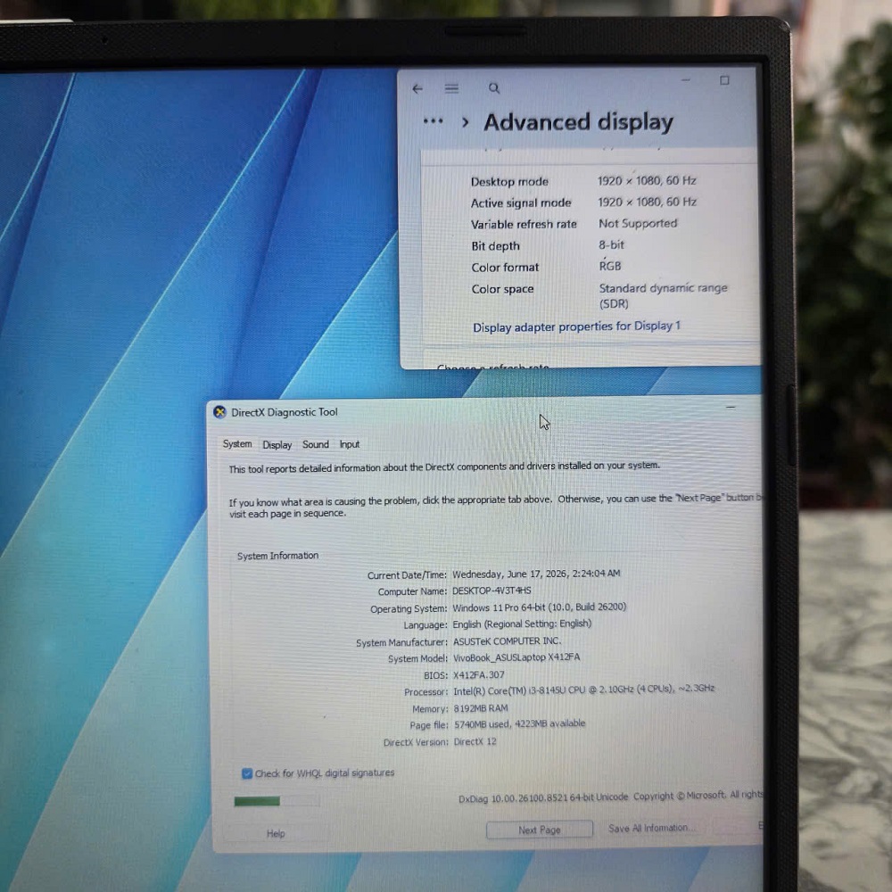 Asus X412FA CORE I3-8145U RAM 8GB SSD 128GB MÀN HÌNH : 14 FHD