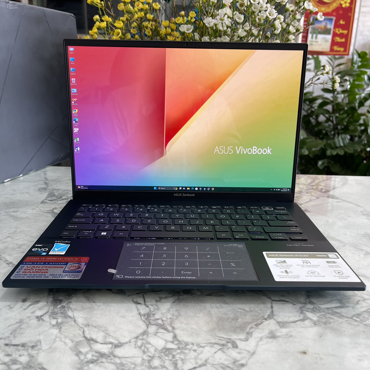 Asus Zenbook 14 Q409ZA (MÁY NEW OPEN BOX -BẢO HÀNH HÃNG) Core I5-1240P Ram 8gb Ssd 256gb Màn Hình 14.0 Inch OLED 2.8K