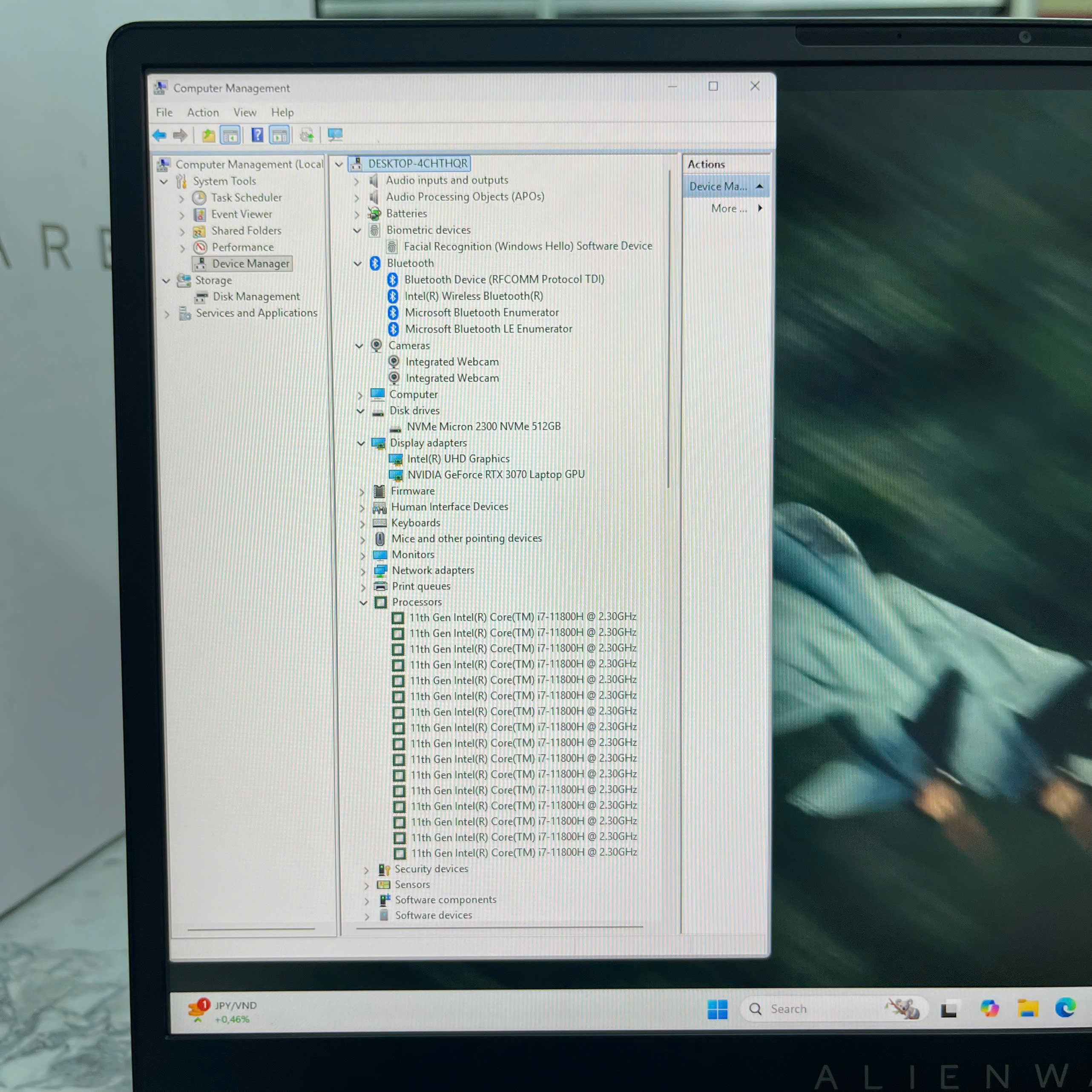 Dell Alienware X15 R1 Máy LikeNew Core I7-11800H RAM 16GB SSD 512GB RTX 3070 8GB Màn Hình : 15.6 Inch FHD 360Hz 