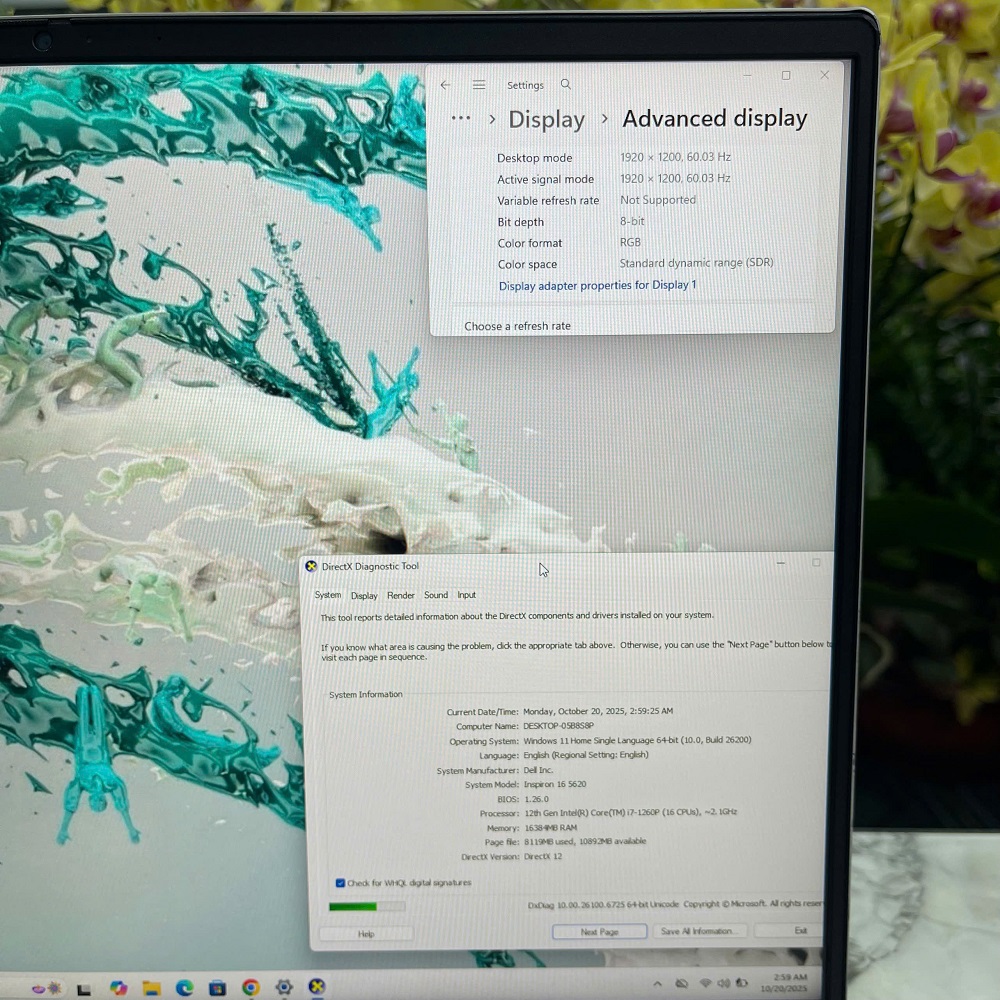 Dell Inspiron 5620 CORE I7-1260P RAM 16GB SSD 512GB MX570 2GB DDR6 MÀN HÌNH 16 Inch FHD+