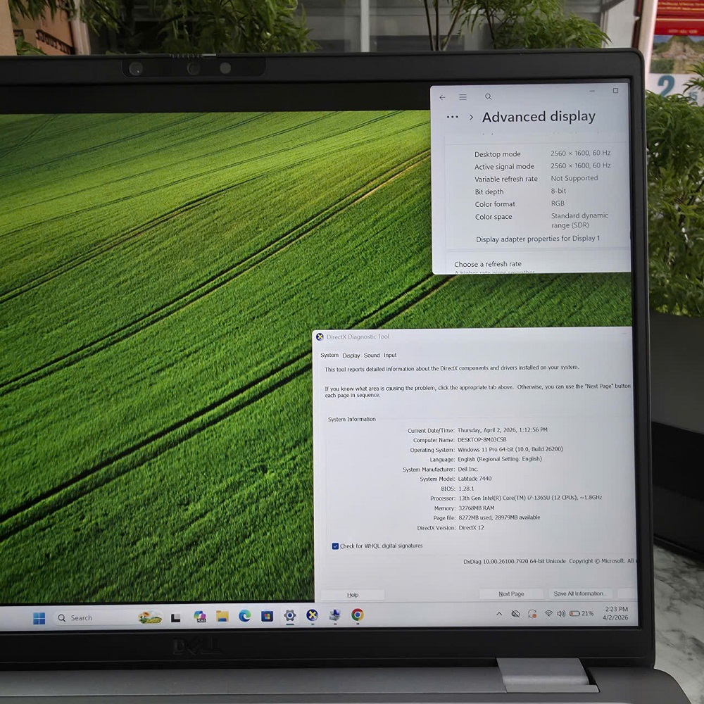 Dell Latitude 7440 Máy LikeNew - Vỏ Nhôm Nguyên Khối CORE I7-1365U RAM 32GB SSD 256GB MÀN HÌNH : 14 Inch 2.5K Touch