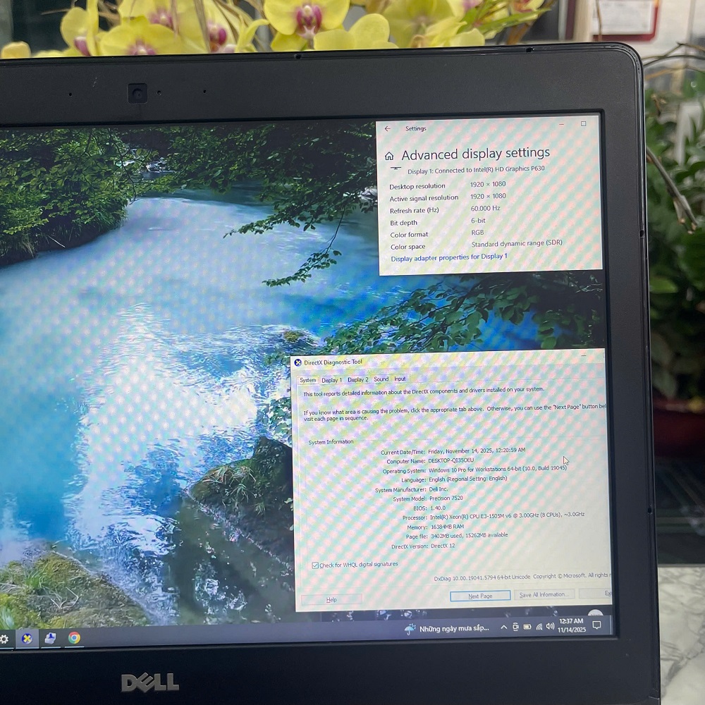 Dell Precision 7520 Xeon E3-1505M RAM 16GB SSD 512GB Quadro M1200 4Gb DDR5 MÀN HÌNH : 15,6 Inch Full HD IPS