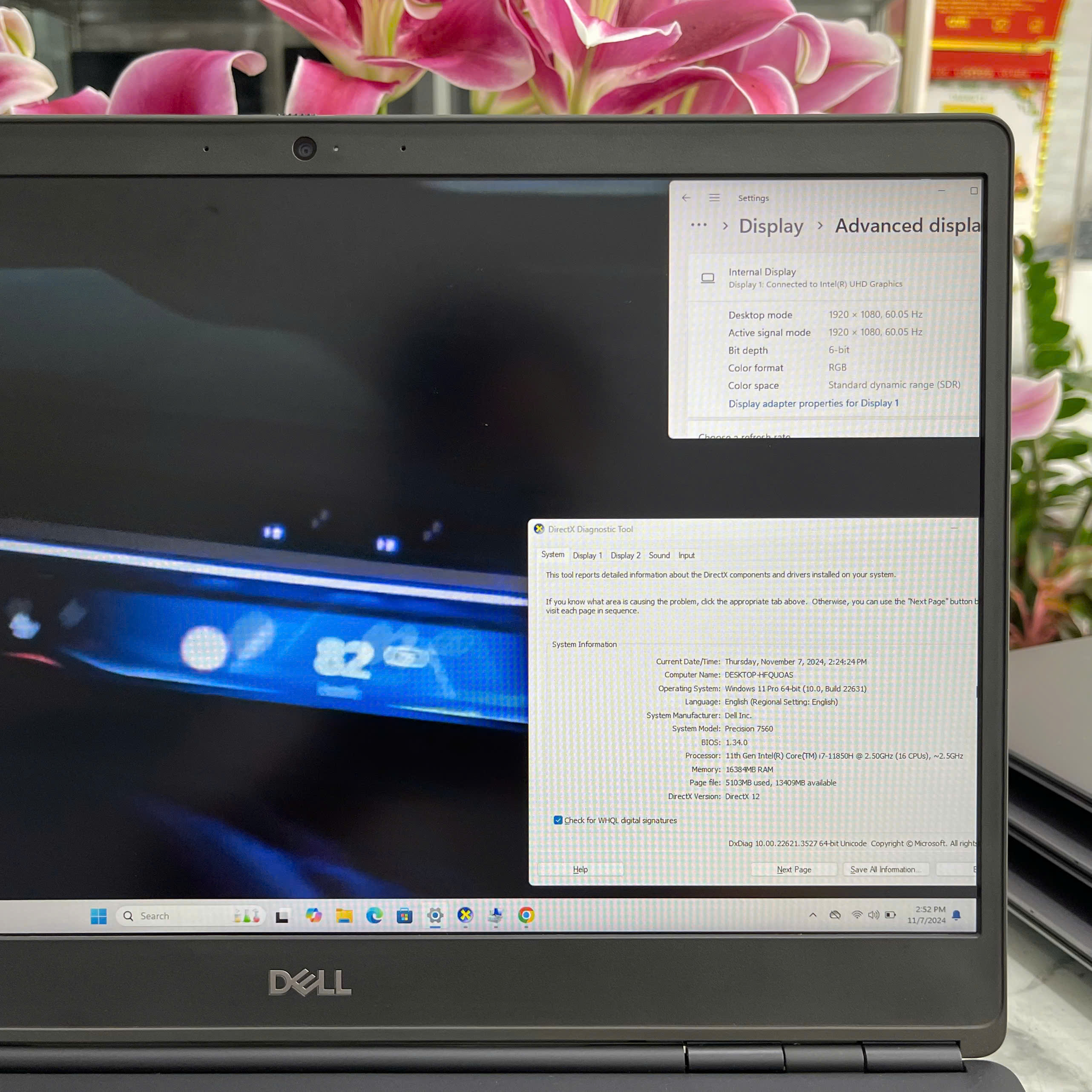 Dell Precision 7560 MÁY TRẠM GIÁ TỐT Core I7-11850H RAM 16GB SSD 512GB VGA Quadro T1200 Màn 15.6 Inch FHD IPS 