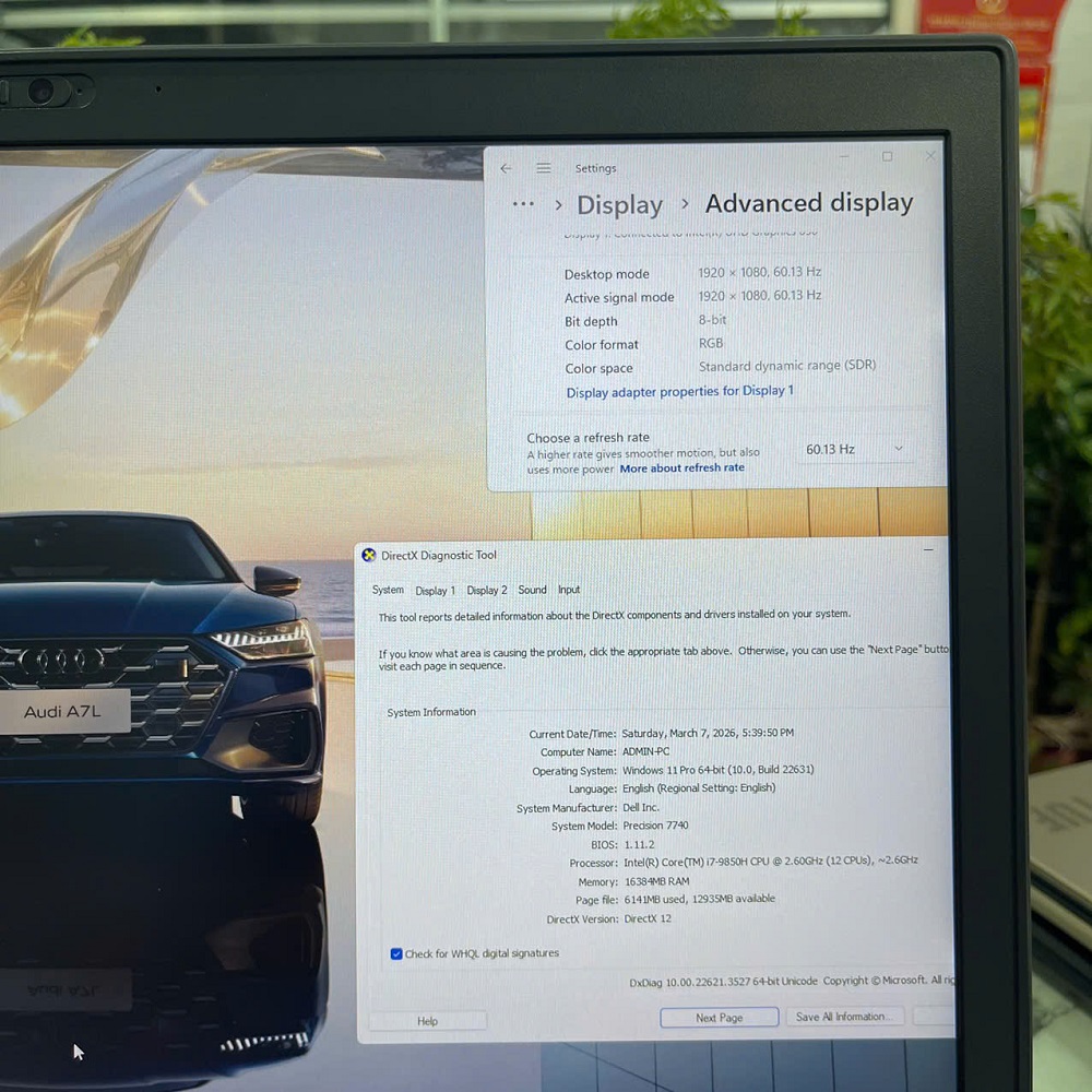 Dell Precision 7740 CORE I7-9850H RAM 16GB SSD 512Gb Radeon Pro WX3200 MÀN HÌNH : 17.3 Inch FHD IPS
