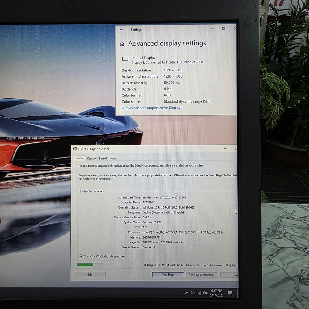 Dell Precision M4600 CORE I7-2860QM RAM 16GB SSD 128GB VÀ 500GB NVIDIA Quadro 2000M MÀN HÌNH : 15.6 INCH FullHD IPS 