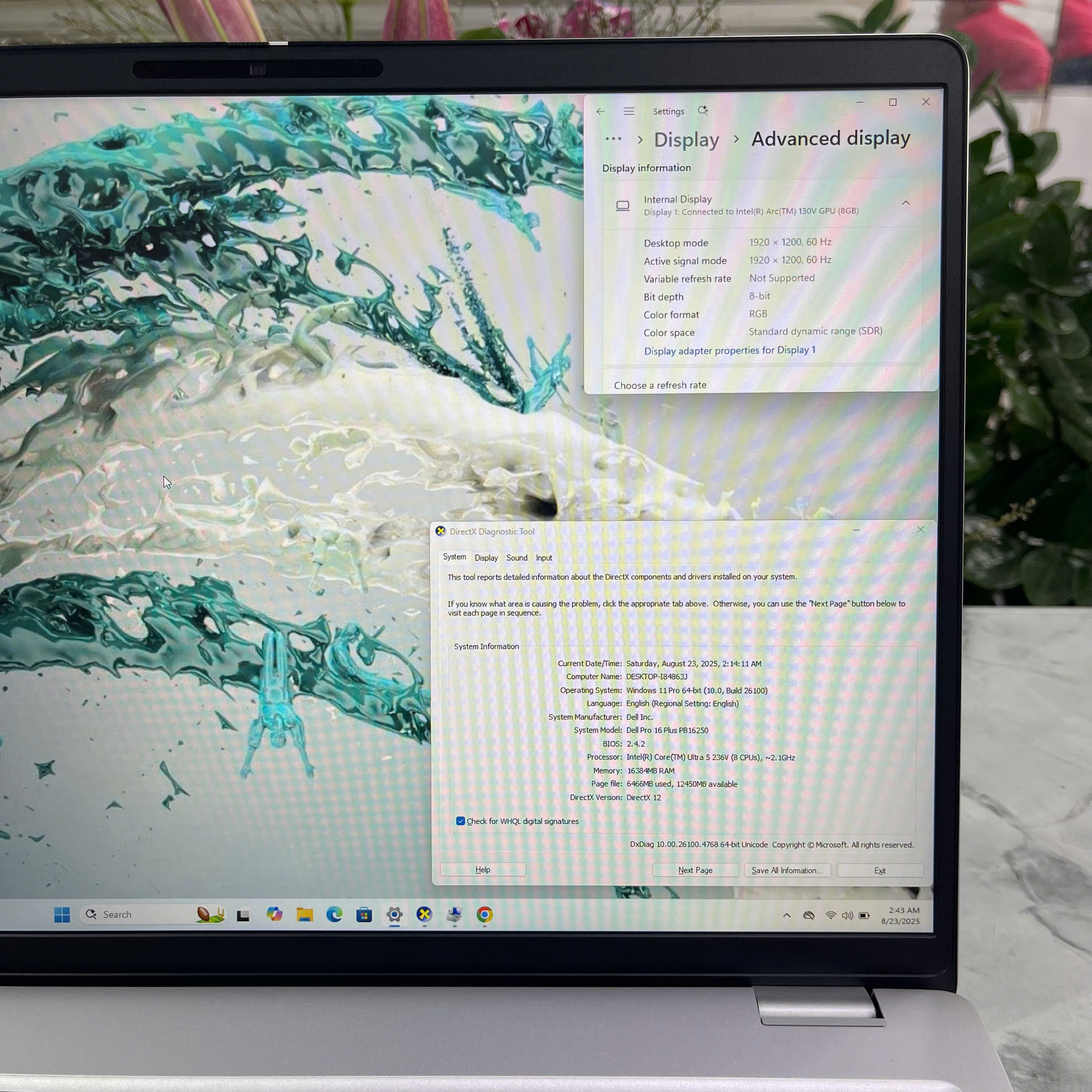 Dell Pro 16 Plus PB16250 (2025)  Ultra 5 236V Ram 16GB Ssd 512GB Arc 130V 8GB Màn hình : 16 Inch FHD+, 300 nit