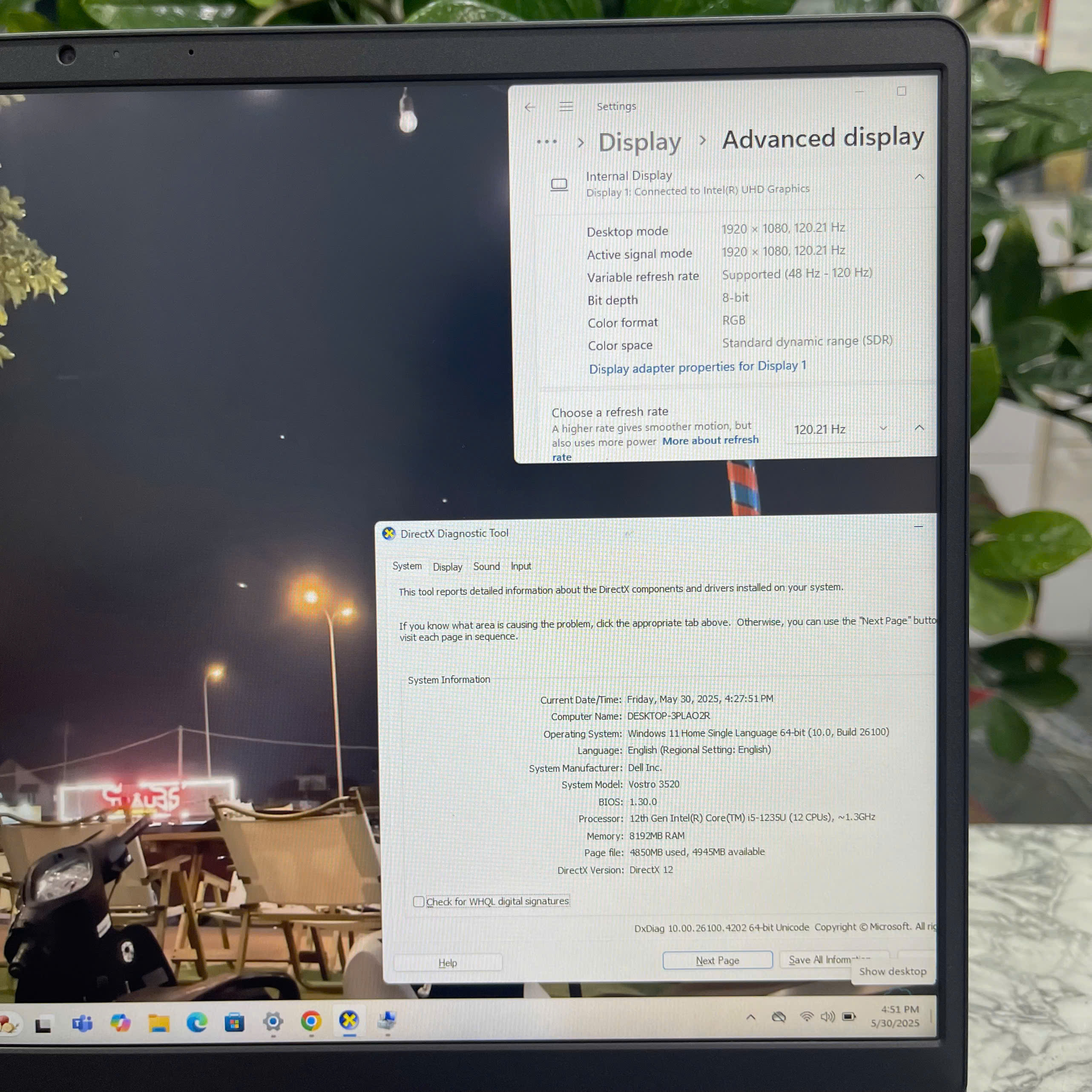 Dell Vostro 3520 Core I5-1235U Ram 8GB Ssd 512GB Màn Hình : Màn Hình : 16.1Inch FHD IPS 120Hz