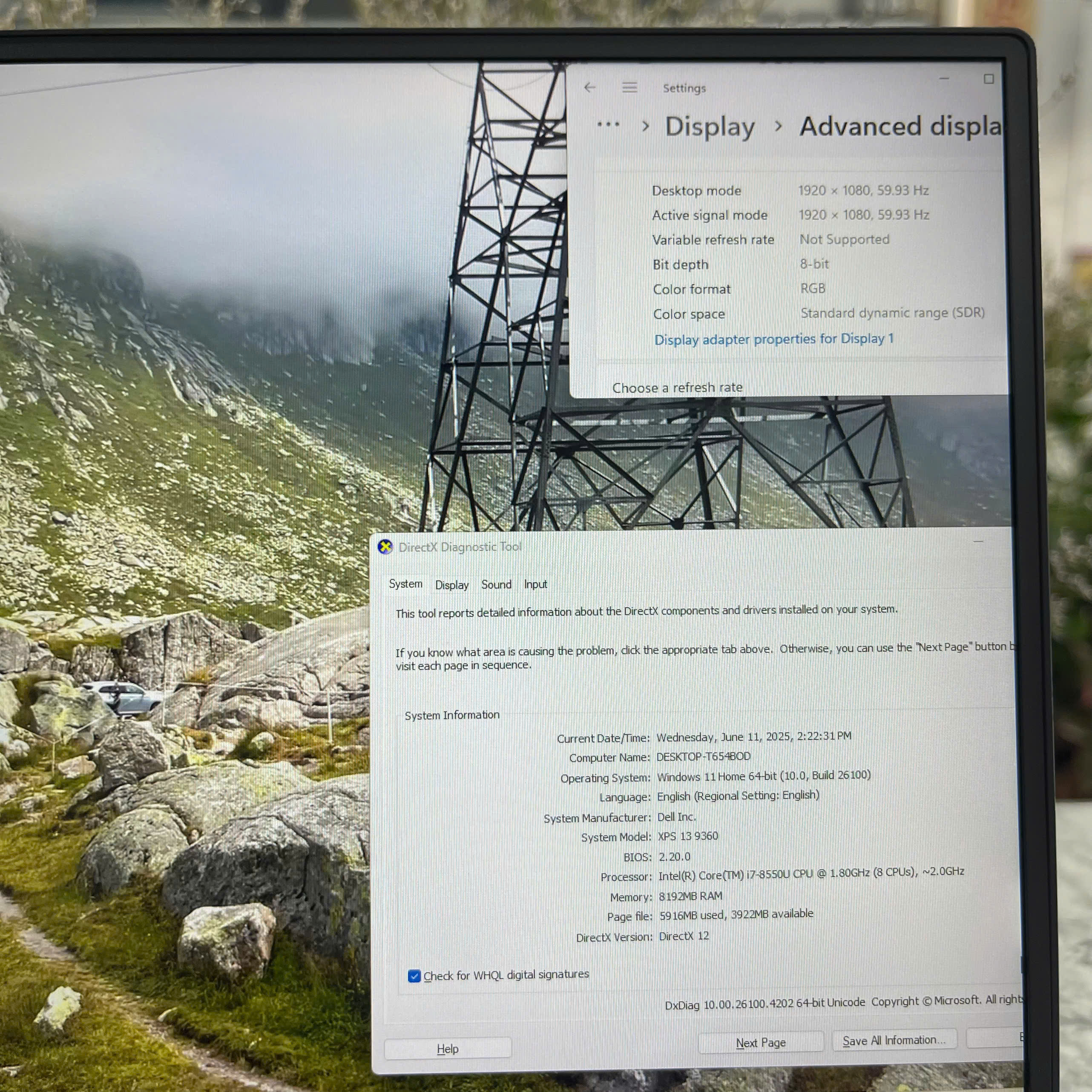 Dell XPS 13 9360 Core I7-8550U Ram 8Gb Ssd 256Gb Màn Hình 13.3 Inch FHD 