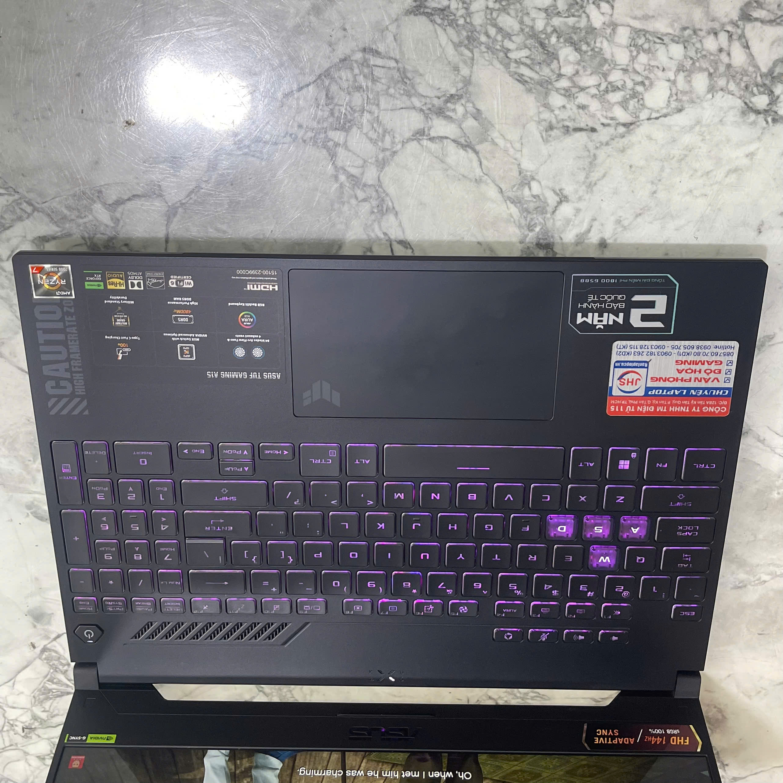  Gaming Asus TUF A15 FA507NV (Máy LikeNew-Còn Bảo Hành Hãng) Ryzen 7-7735HS Ram 8GB Ssd 512GB Card RTX 4060 8GB Màn Hình 15.6 FHD IPS, 100% sRGB & 144Hz