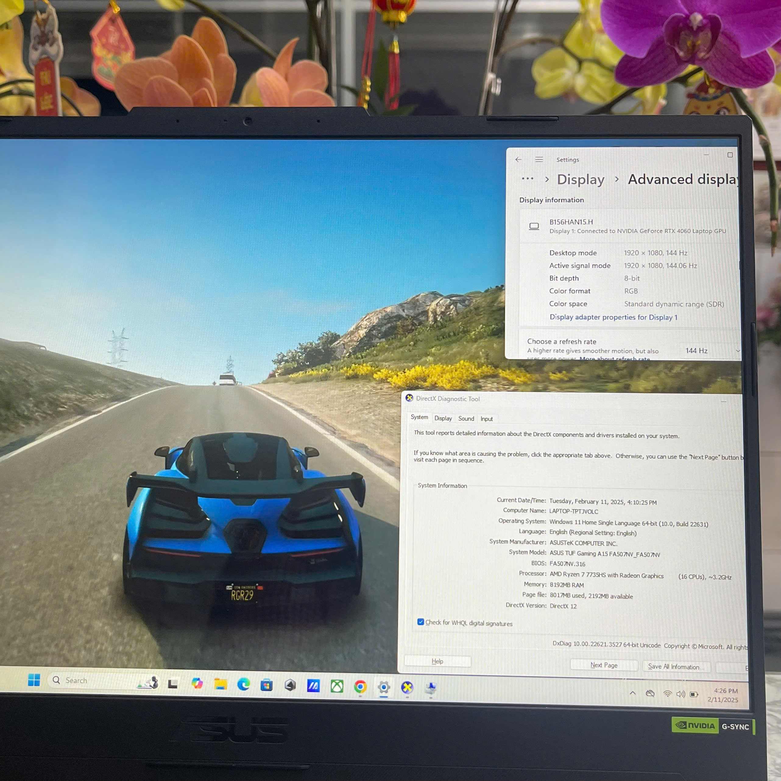  Gaming Asus TUF A15 FA507NV (Máy LikeNew-Còn Bảo Hành Hãng) Ryzen 7-7735HS Ram 8GB Ssd 512GB Card RTX 4060 8GB Màn Hình 15.6 FHD IPS, 100% sRGB & 144Hz