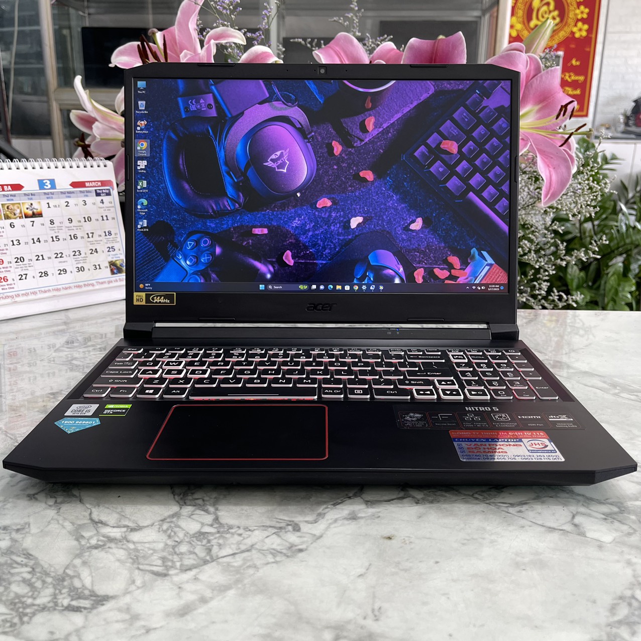 Gaming - Đồ Họa  Acer Nitro 5 AN515-55-5923 Core I5-10300H  Ram 8gb Ssd 512gb Card NVIDIA GeForce GTX 1650 Ti / Màn Hình 15.6″ FHD 144Hz 