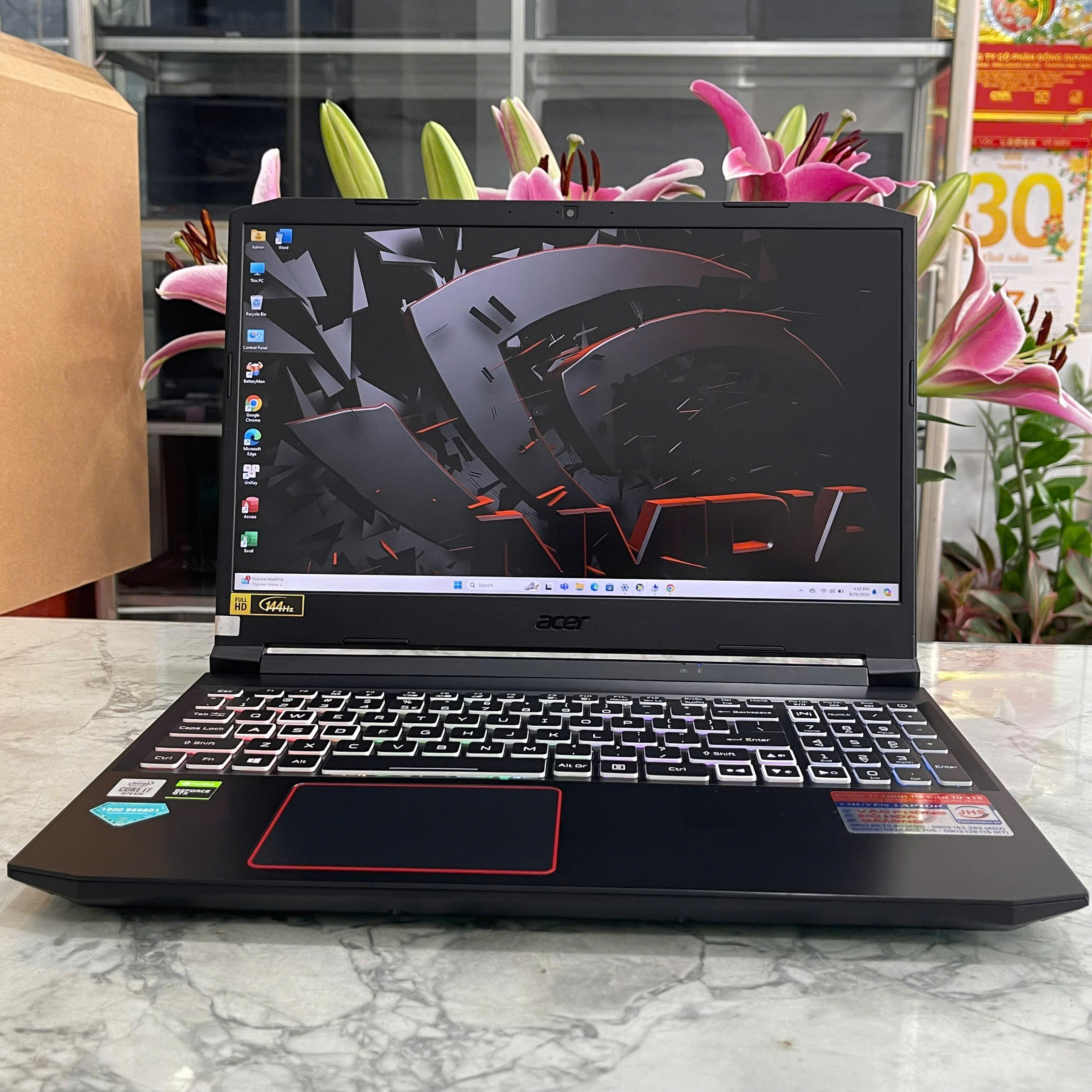 Gaming - Đồ Họa  Acer Nitro 5 AN515-55-77P9  Core I7-10750H Ram 8gb Ssd 512gb Nvidia GTX 1650Ti 4GB Màn Hình 15.6″ FHD IPS 144Hz.