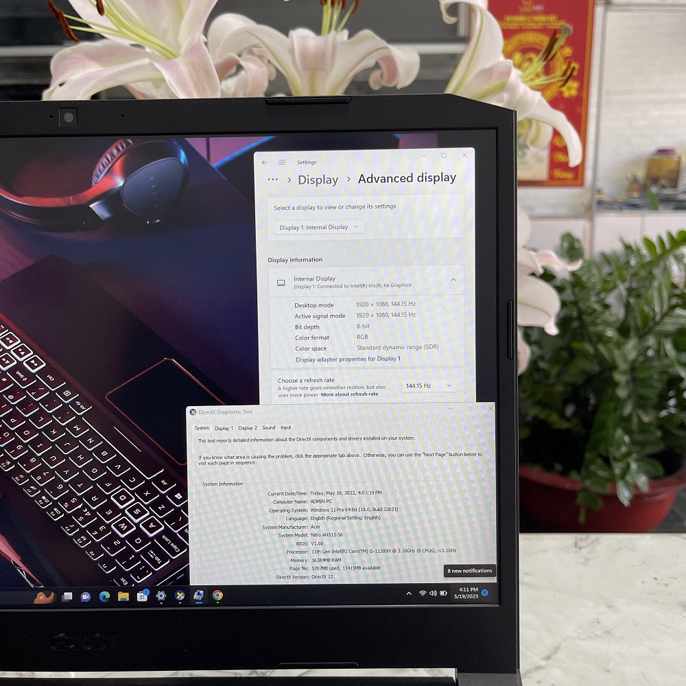Gaming - Đồ Họa ACER Nitro 5 AN515-56-51N4 CORE I5-11300H RAM 16GB SSD 512GB GTX 1650(4Gb) MÀN HÌNH : 15.6″ FHD IPS 144Hz