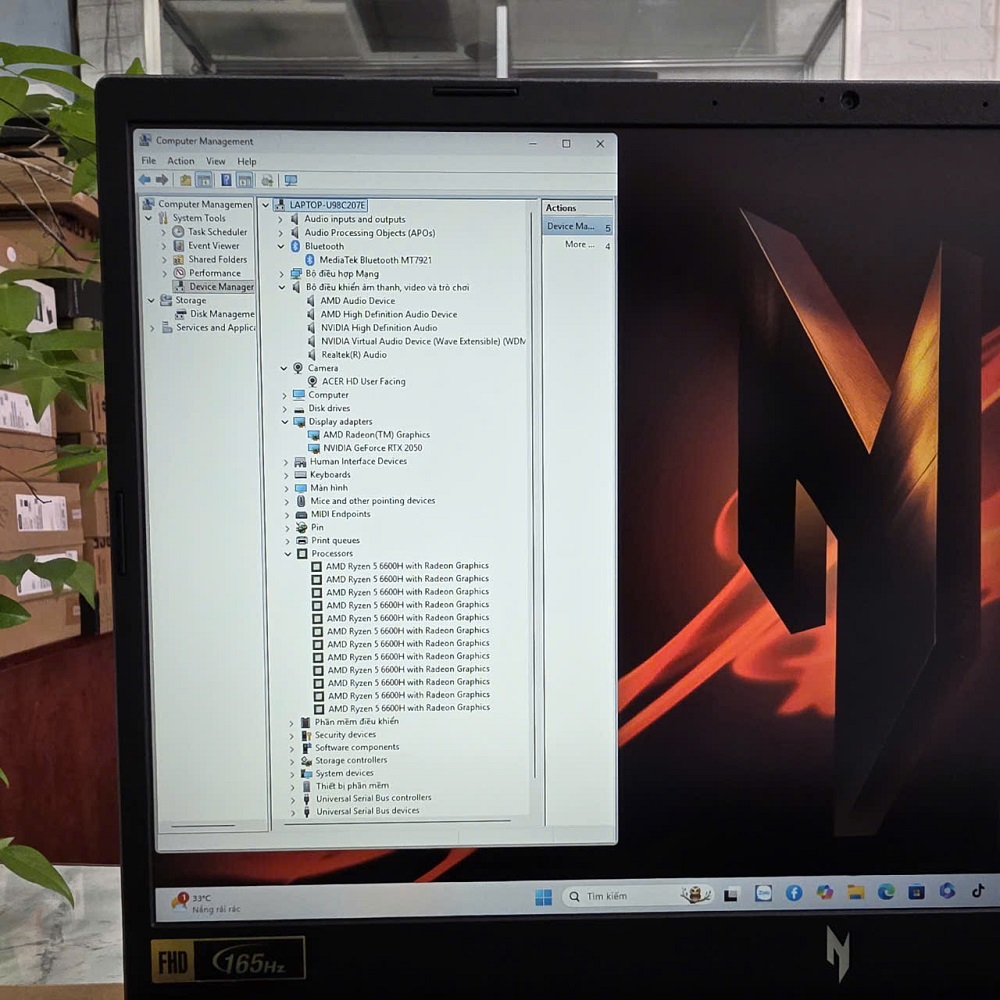Gaming - Đồ Họa ACER Nitro V 15 ANV15-41-R2UP Máy LikeNew-Bảo Hành Hãng RYZEN 5-6600H RAM 16GB SSD 512GB RTX 2050 4GB GDDR6 MÀN HÌNH : 15.6''IPS 165Hz.