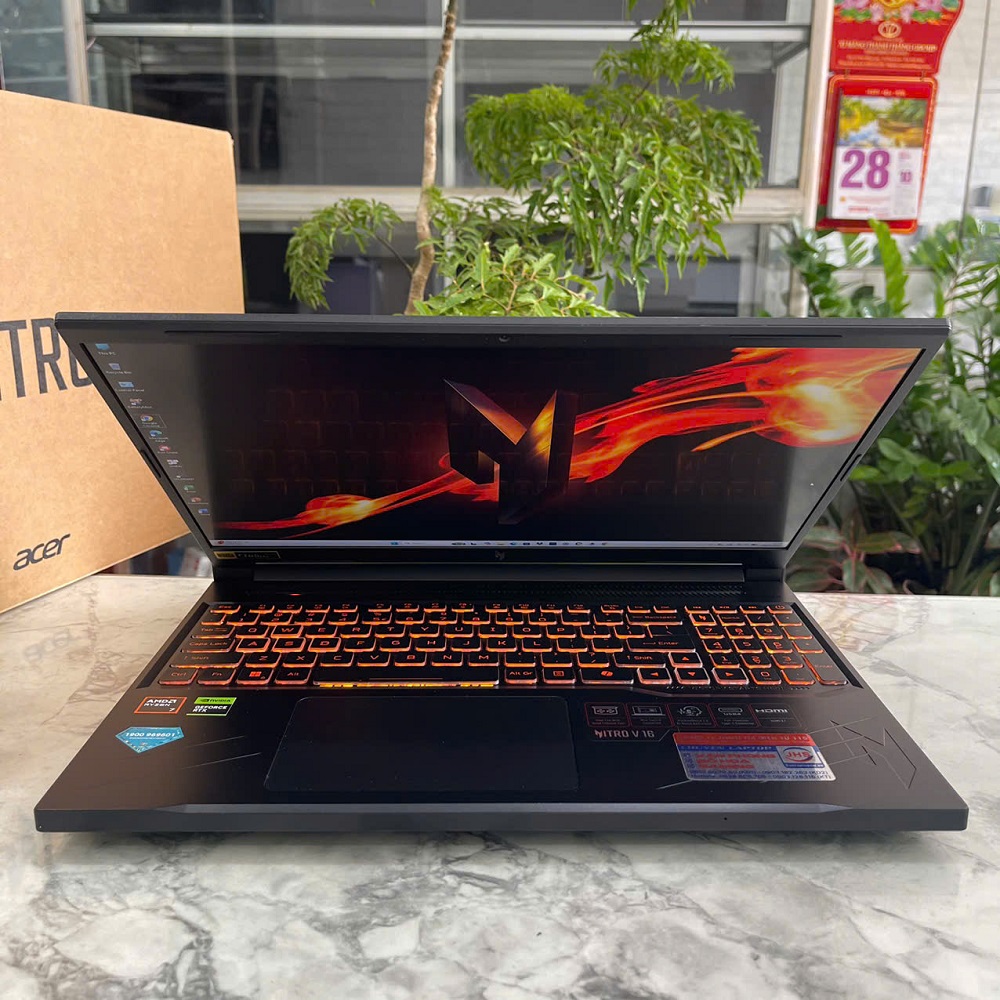 Gaming - Đồ Họa Acer Nitro V ANV16-41-R36Y (Máy LikeNew-Còn Bảo Hành Hãng 8/2028) RYZEN 7 8845HS RAM 16GB SSD 512GB RTX™ 4050 6GB MÀN HÌNH : 116 INCH WUXGA