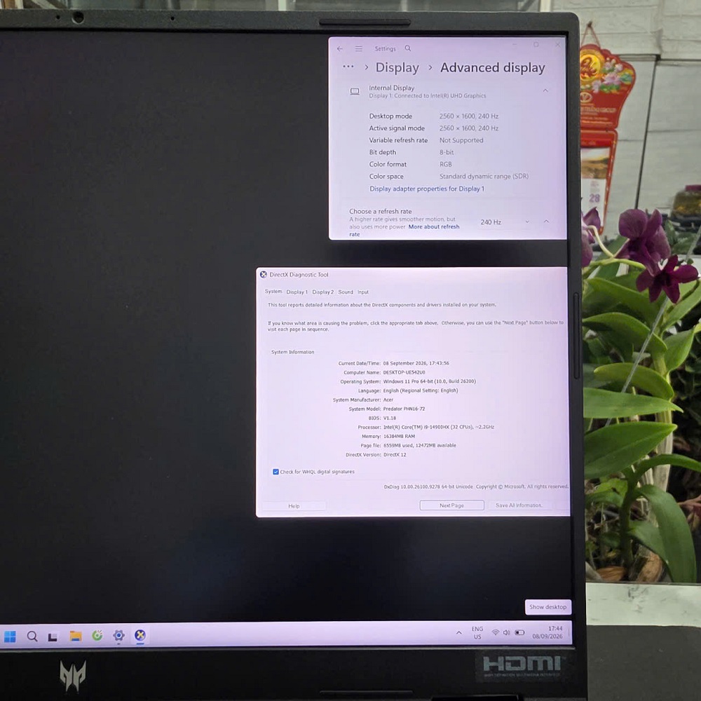 Gaming - Đồ Họa Acer Predator Helios Neo 16-PHN16-72-91RF CORE I9-14900HX RAM 16GB SSD 1.000GB RTX 4060 8GB MÀN HÌNH : 16'' 2.5K 240Hz