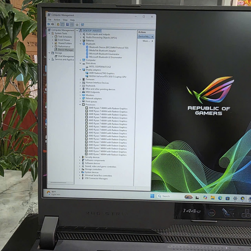 Gaming - Đồ Họa ASUS ROG Strix G15 G513IE-HN246W RYZEN 7 4800H RAM 16GB SSD 512GB RTX 3050 Ti 4Gb GDDR6 MÀN HÌNH : 15.6 Inch IPS 144Hz