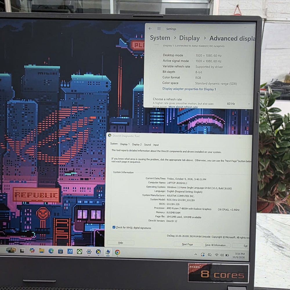 Gaming - Đồ Họa ASUS ROG Strix G15 G513IH RYZEN 7-4800H RAM 8GB SSD 512GB GTX 1650 4GB MÀN HÌNH : 15.6 IPS 144Hz