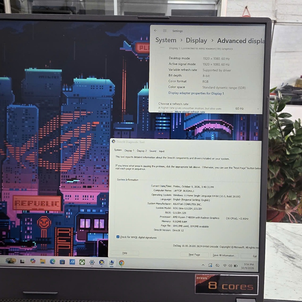 Gaming - Đồ Họa ASUS ROG Strix G15 G513IH RYZEN 7-4800H RAM 8GB SSD 512GB GTX 1650 4GB MÀN HÌNH : 15.6 IPS 144Hz